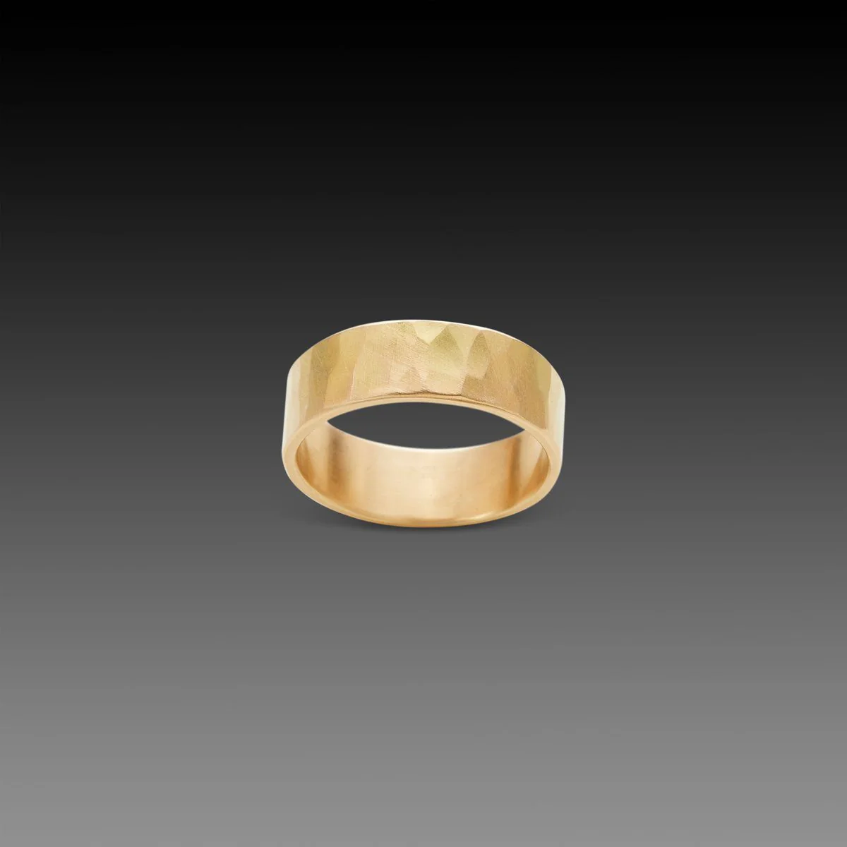 7mm Hammered Gold Band