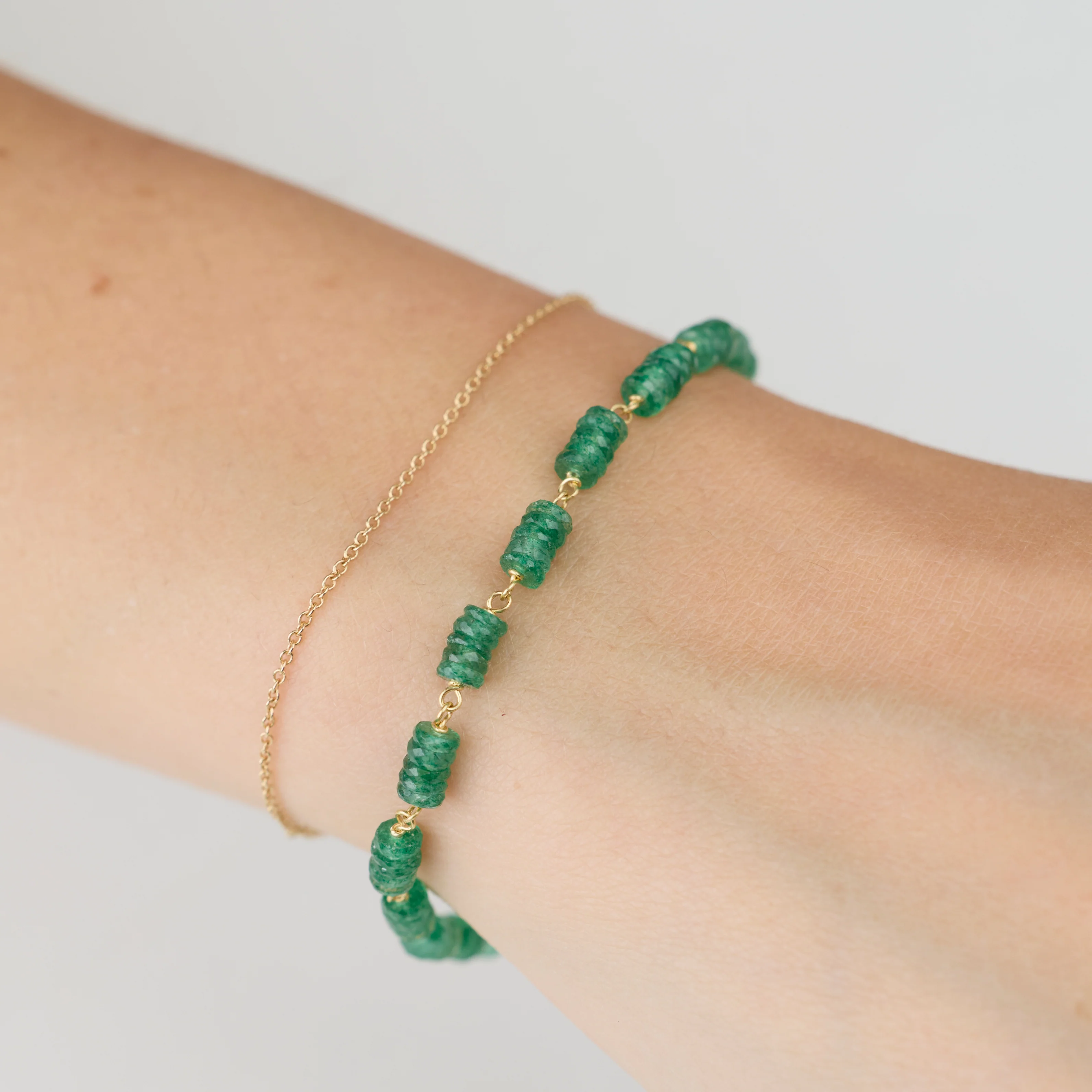Amazonite and Gold Linked Bracelet - Image 2