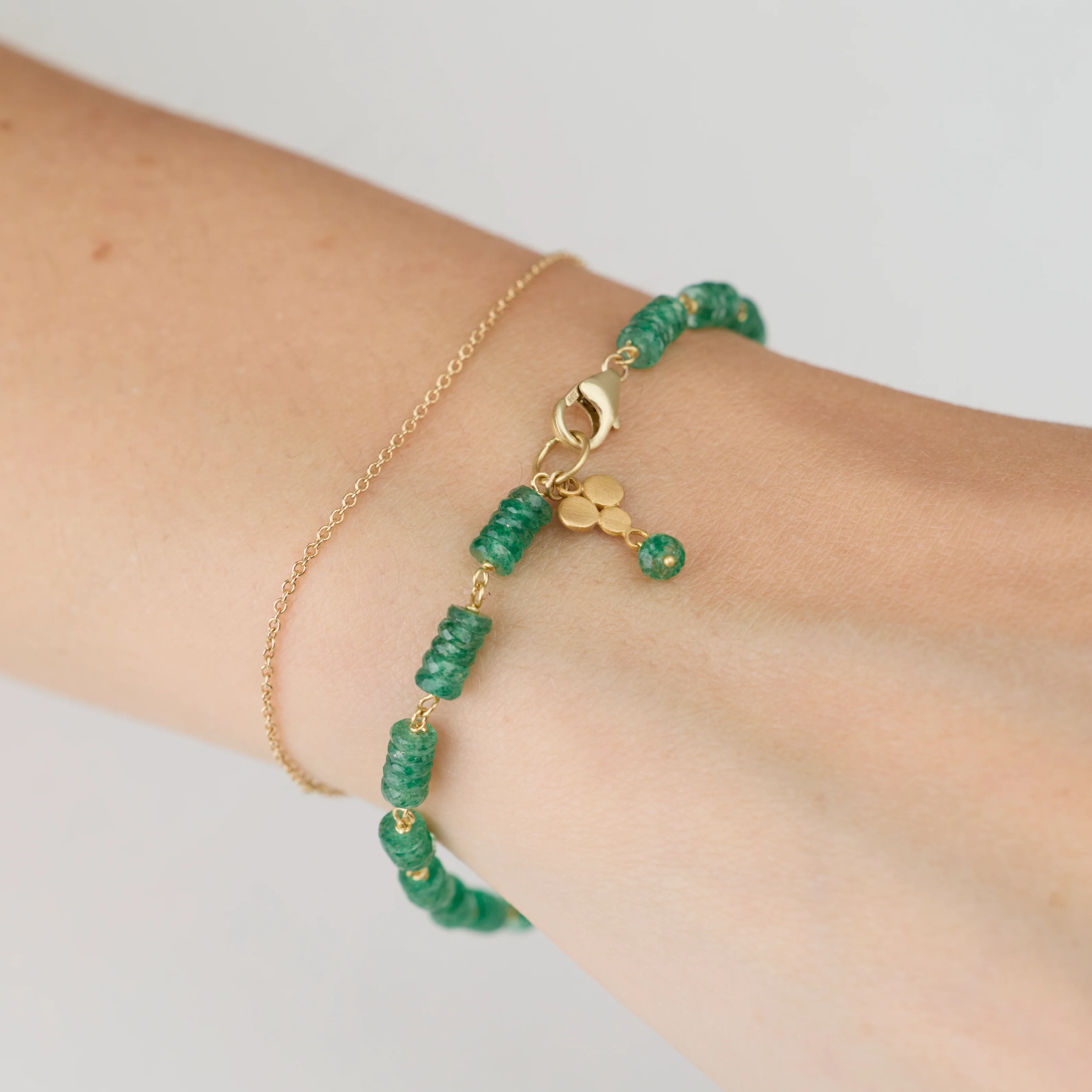 Amazonite and Gold Linked Bracelet - Image 3
