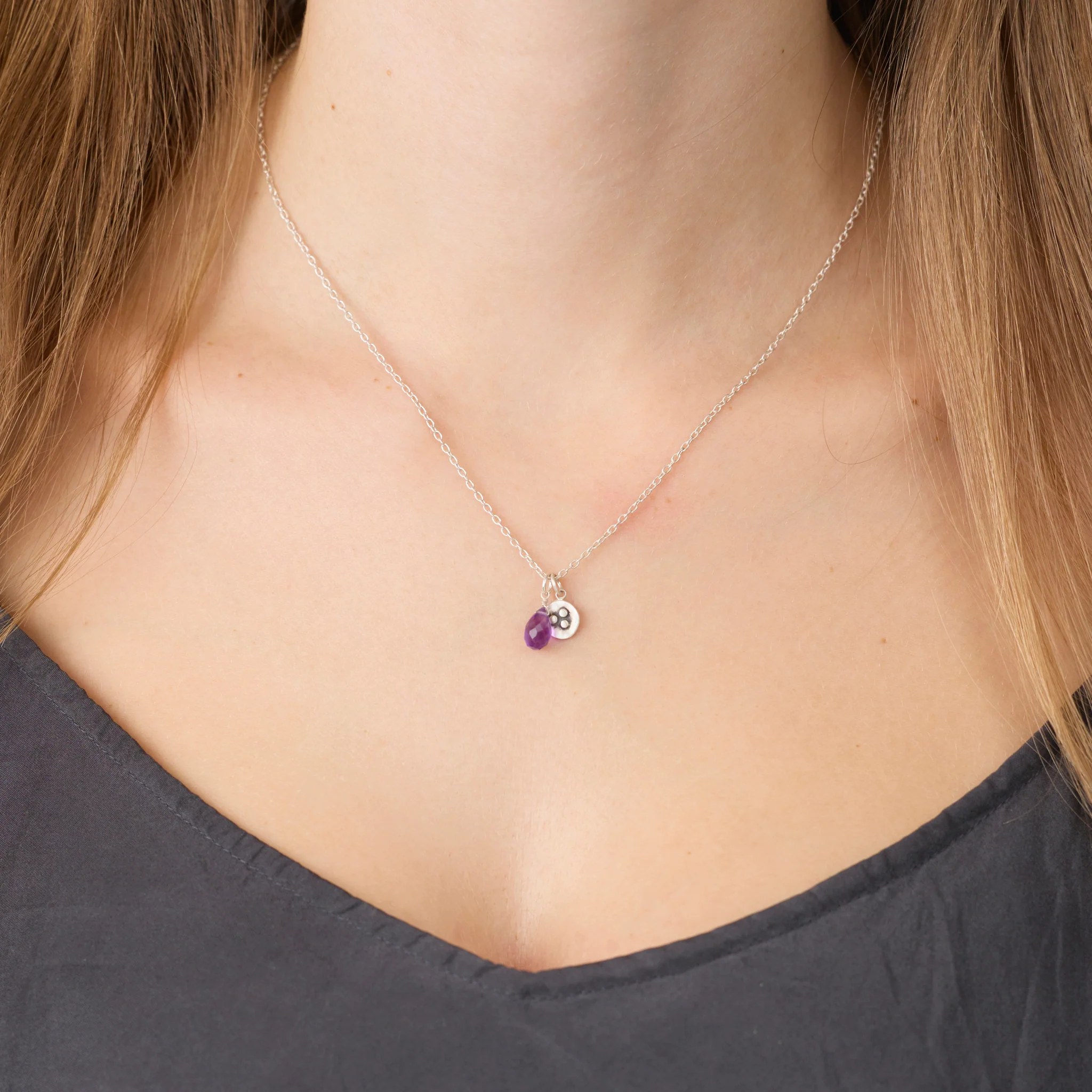 Amethyst Charm Necklace - Image 2