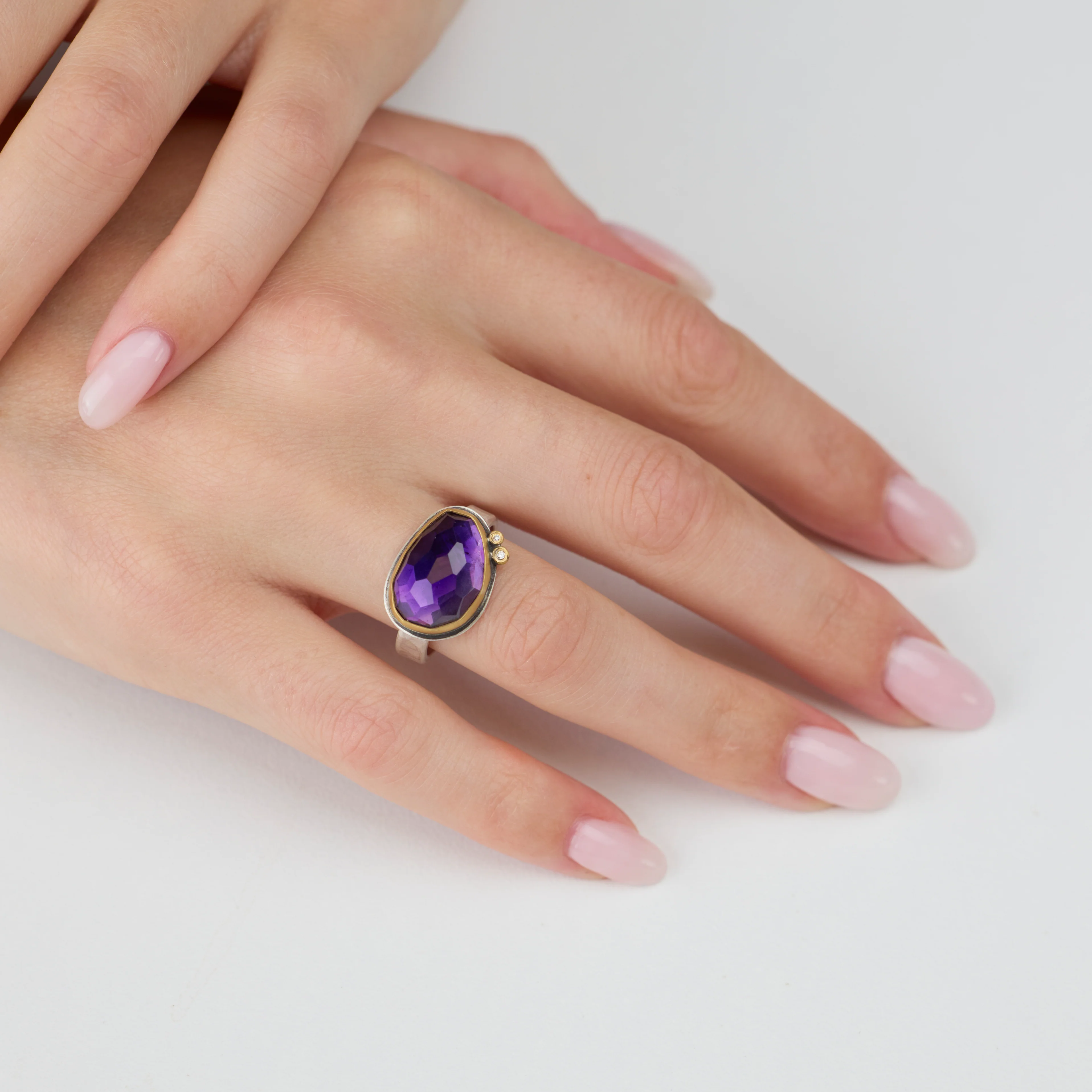 Amethyst Ring with Diamonds - Image 2