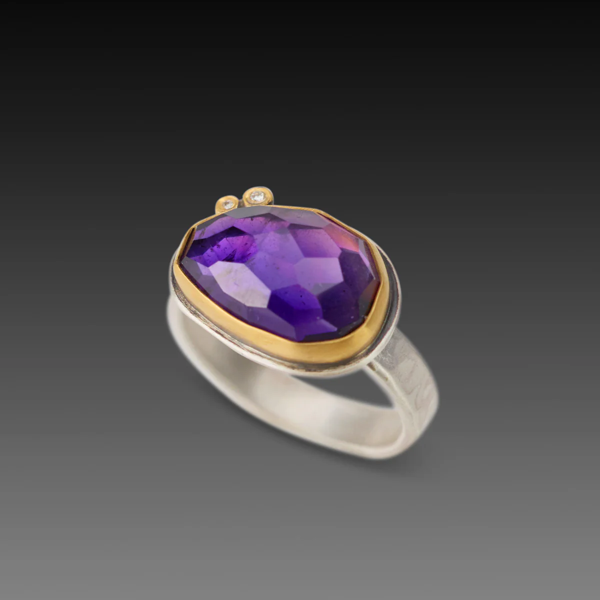 Amethyst Ring with Diamonds - Image 3