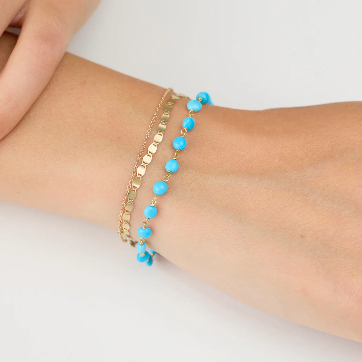 Turquoise & Gold Bracelet - Image 2