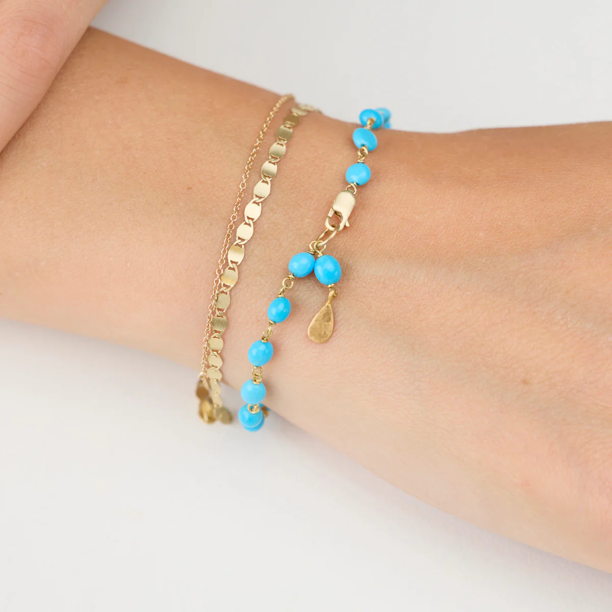 Turquoise & Gold Bracelet - Image 3
