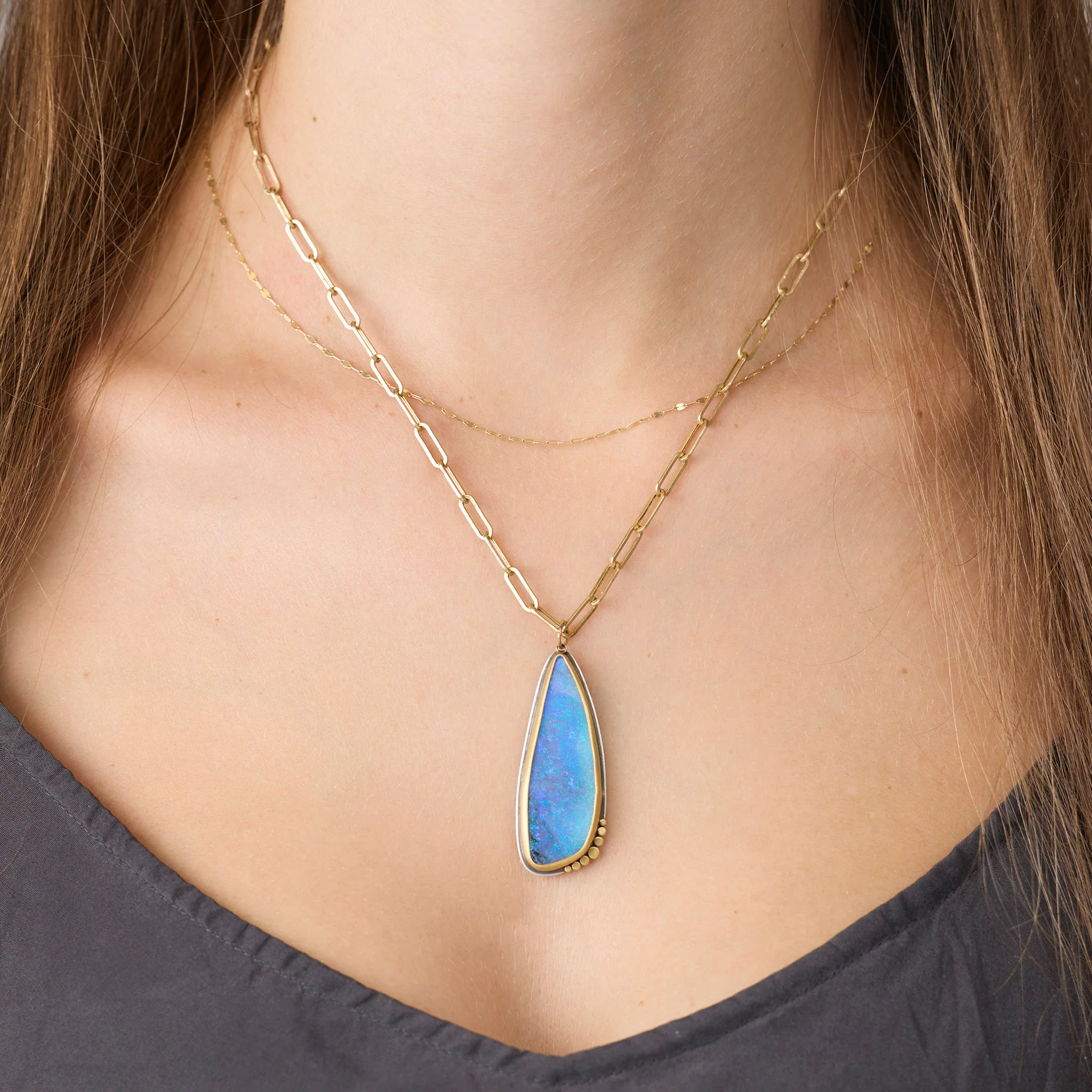 Australian Boulder Opal Necklace - Image 2