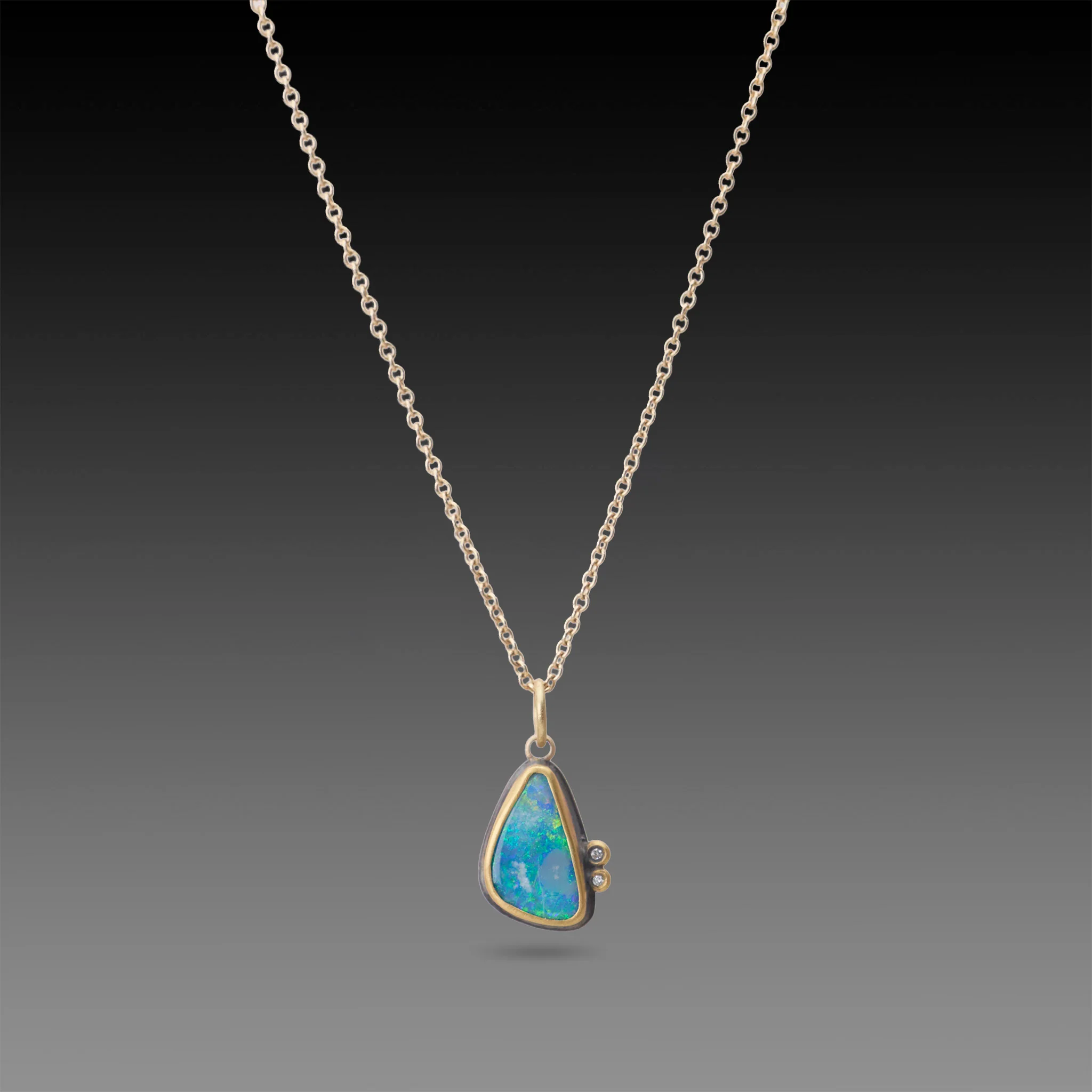 Australian Opal Necklace with Diamonds