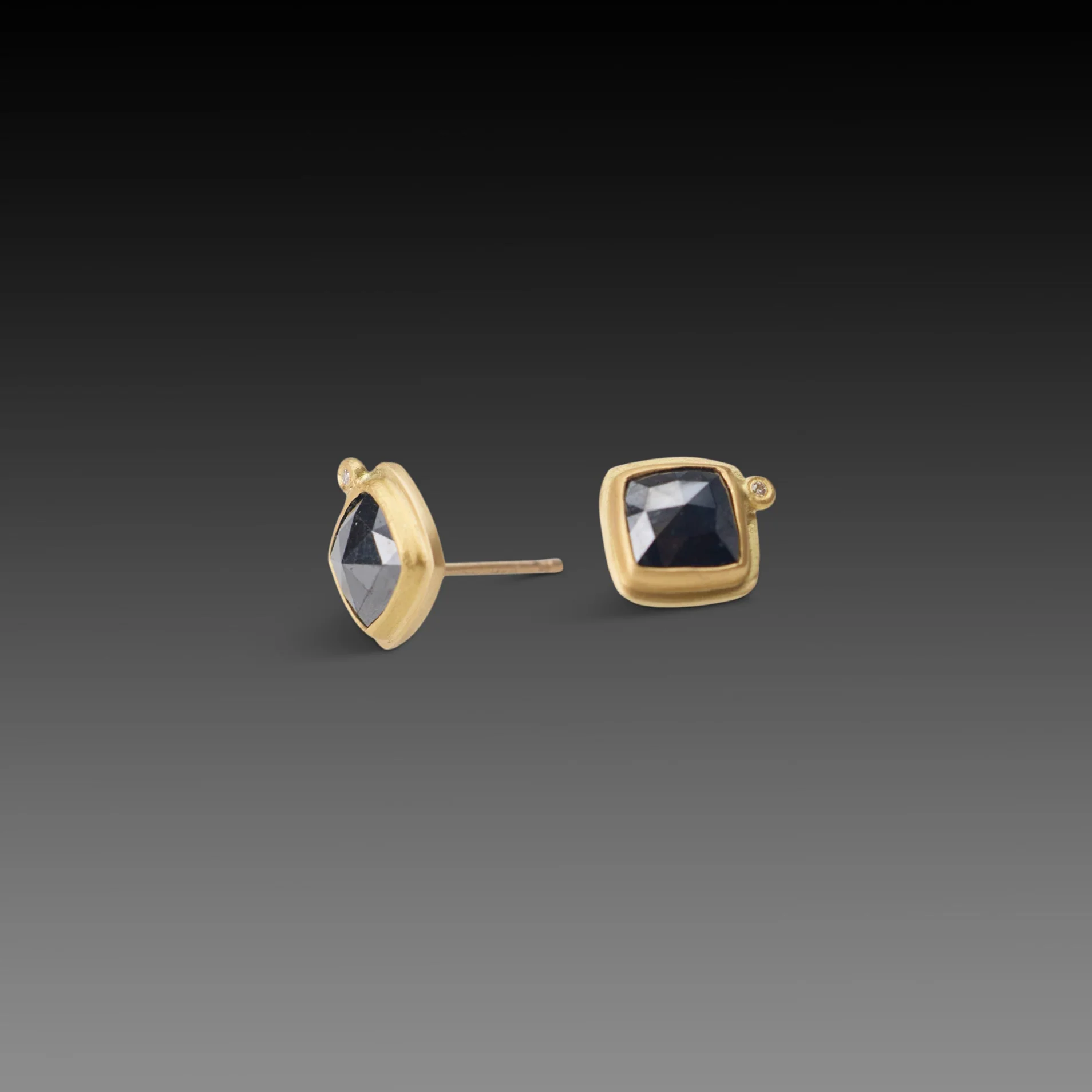 Black Diamond Stud Earrings - Image 3