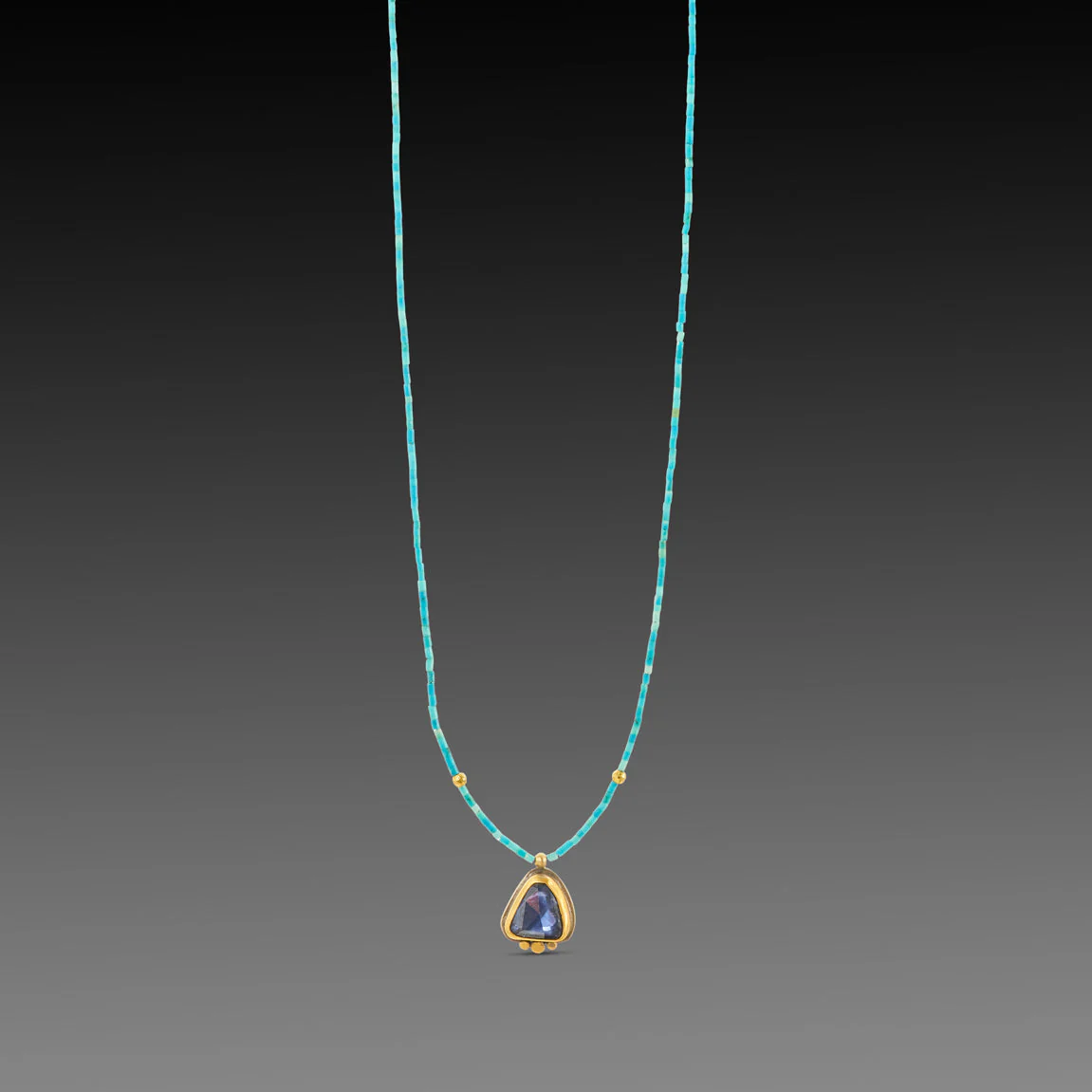 Blue Sapphire and Turquoise Beaded Necklace