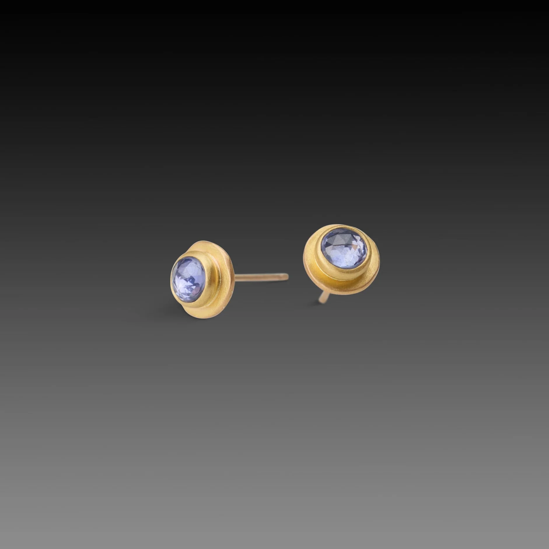 Blue Sapphire Stud Earrings - Image 3