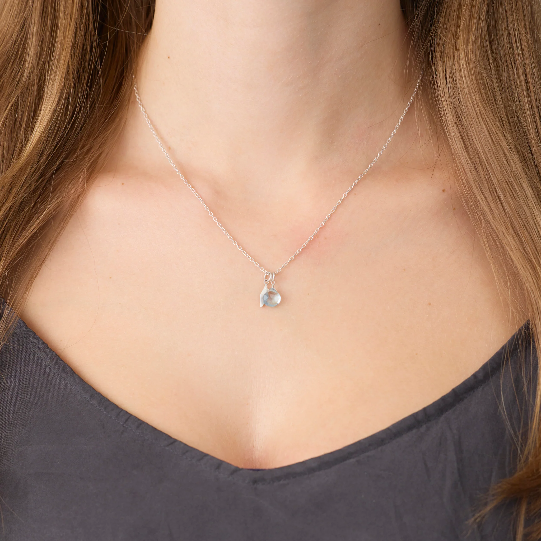 Blue Topaz Charm Necklace - Image 2