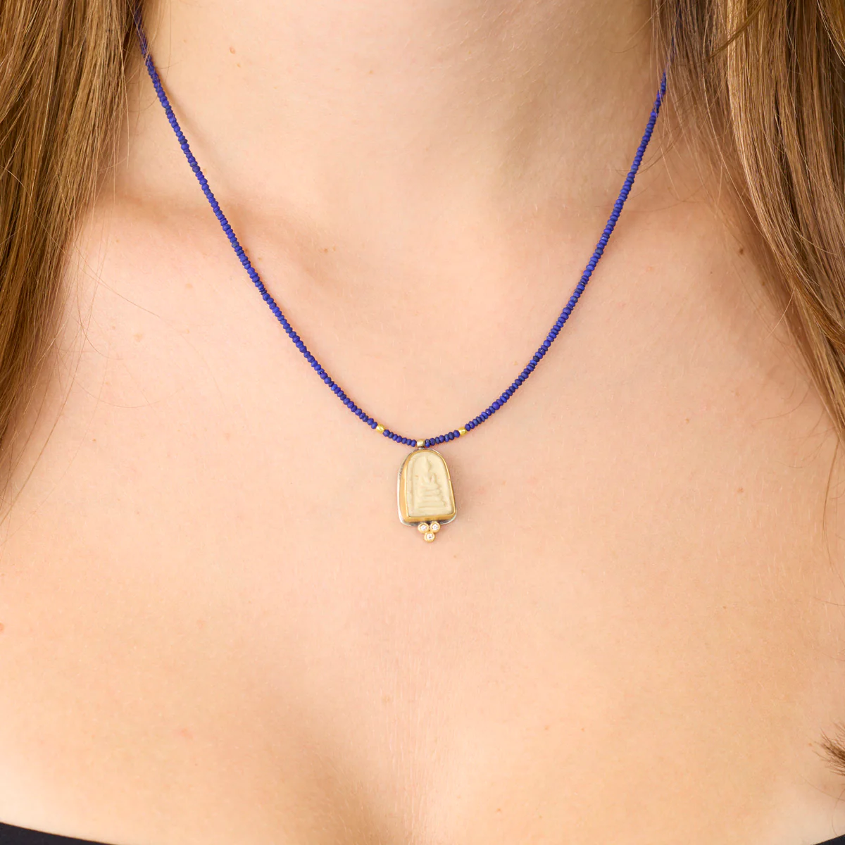 Buddha Amulet on Lapis Strand - Image 2