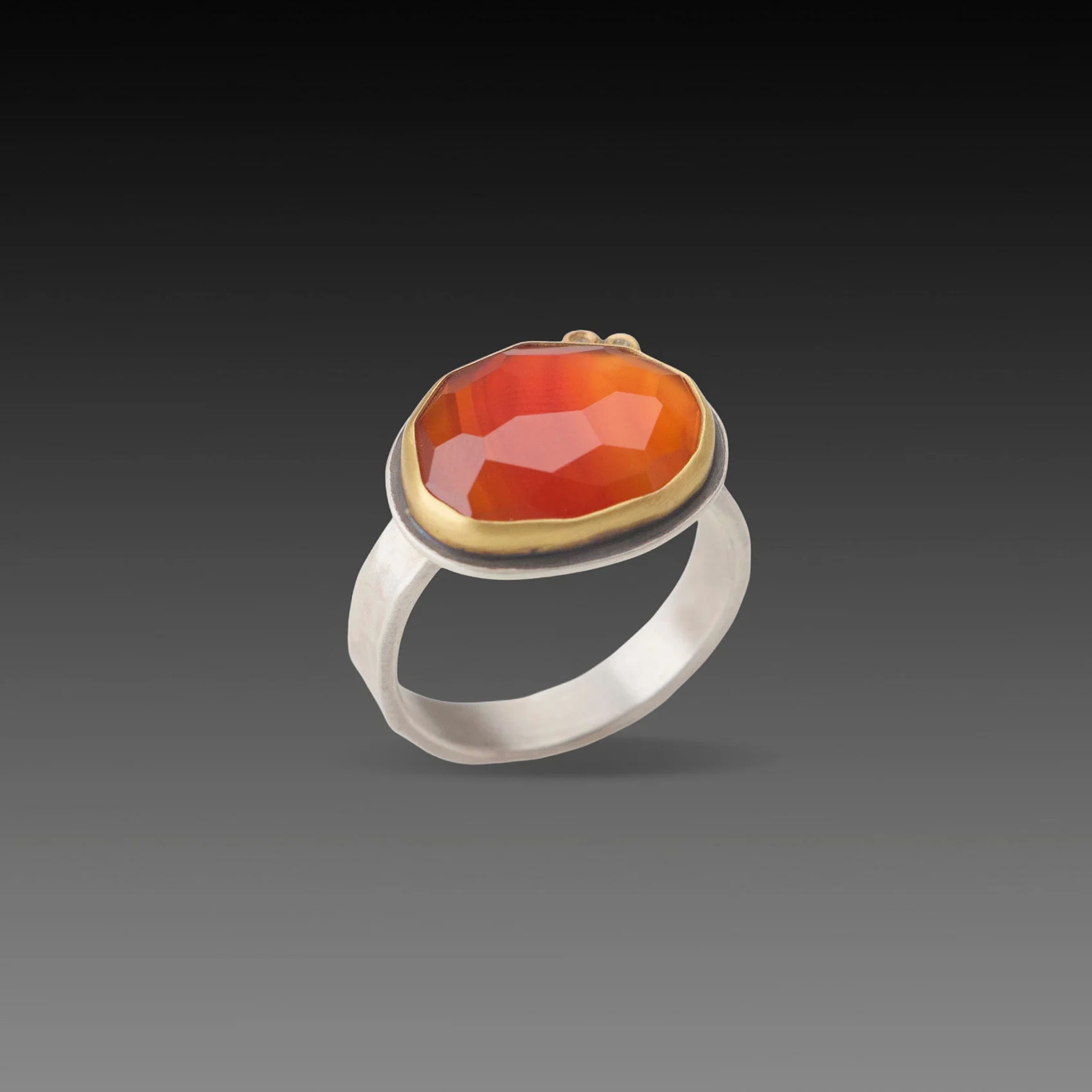 Carnelian Ring with Diamonds - Image 3