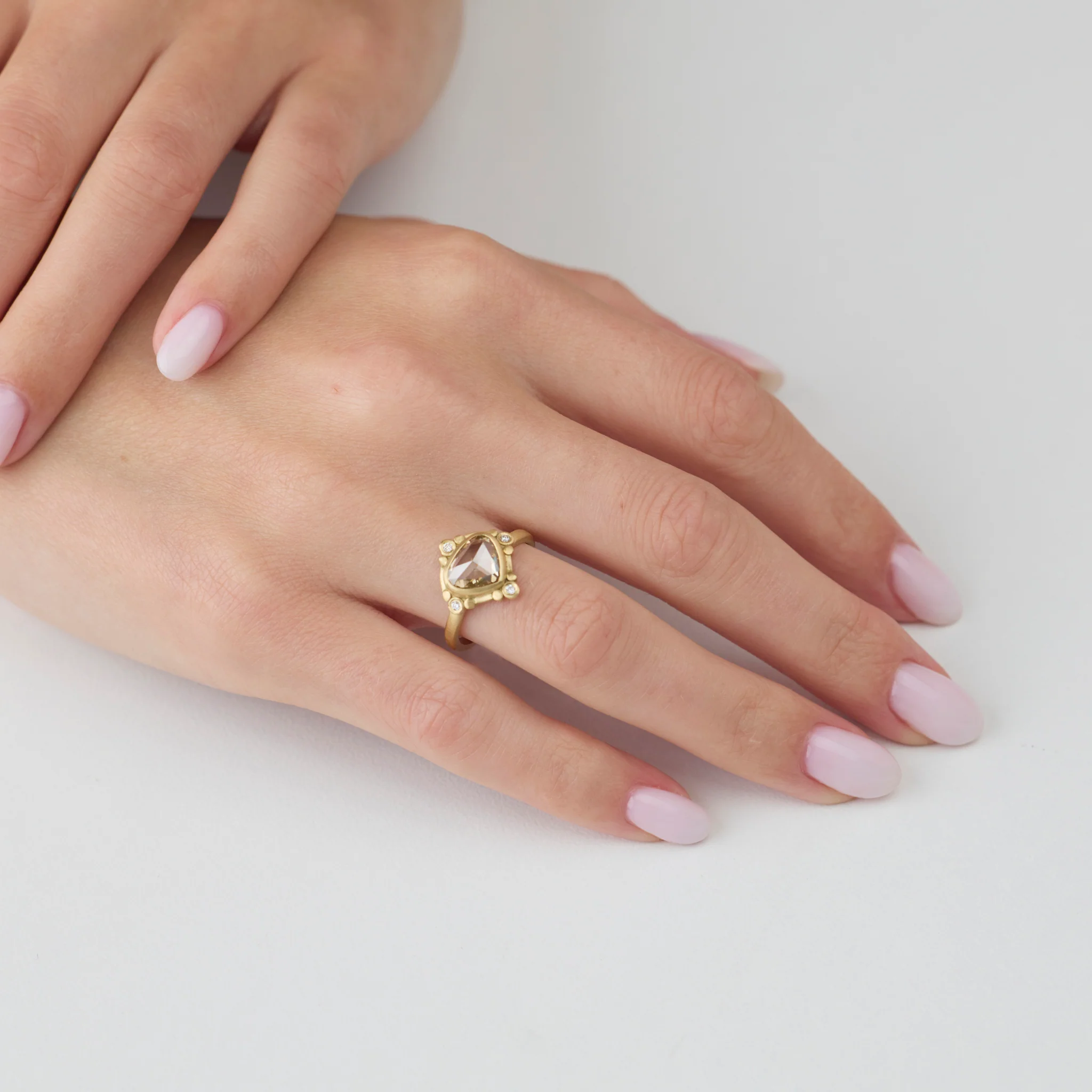 Champagne Diamond Teardrop Ring - Image 2