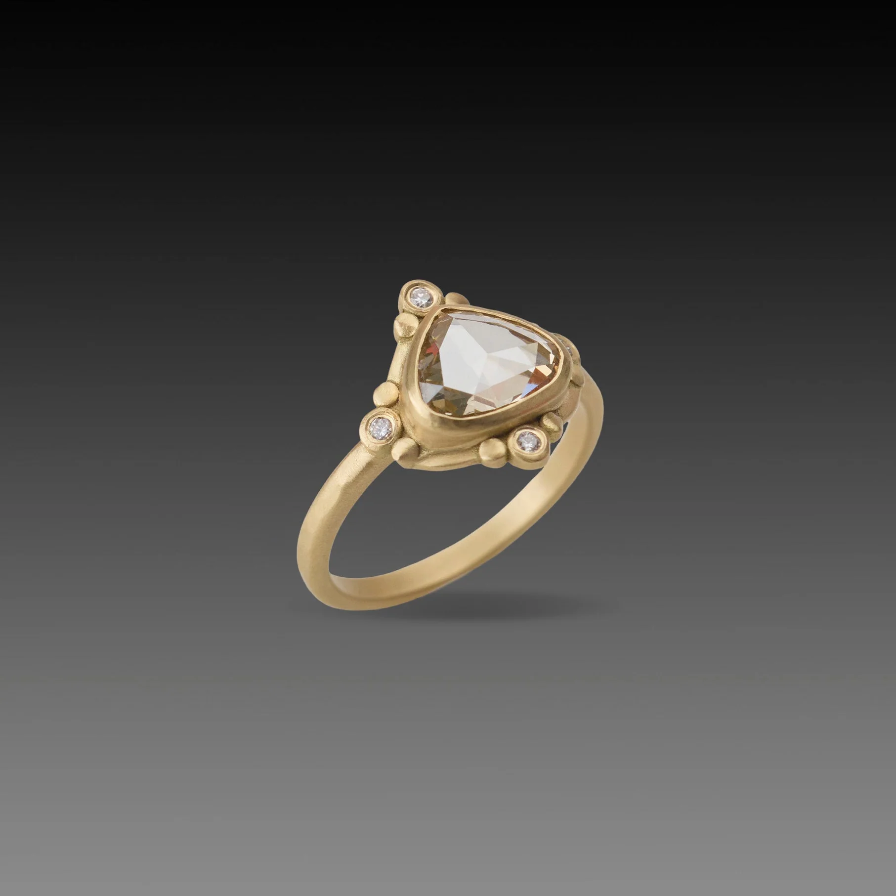 Champagne Diamond Teardrop Ring - Image 3