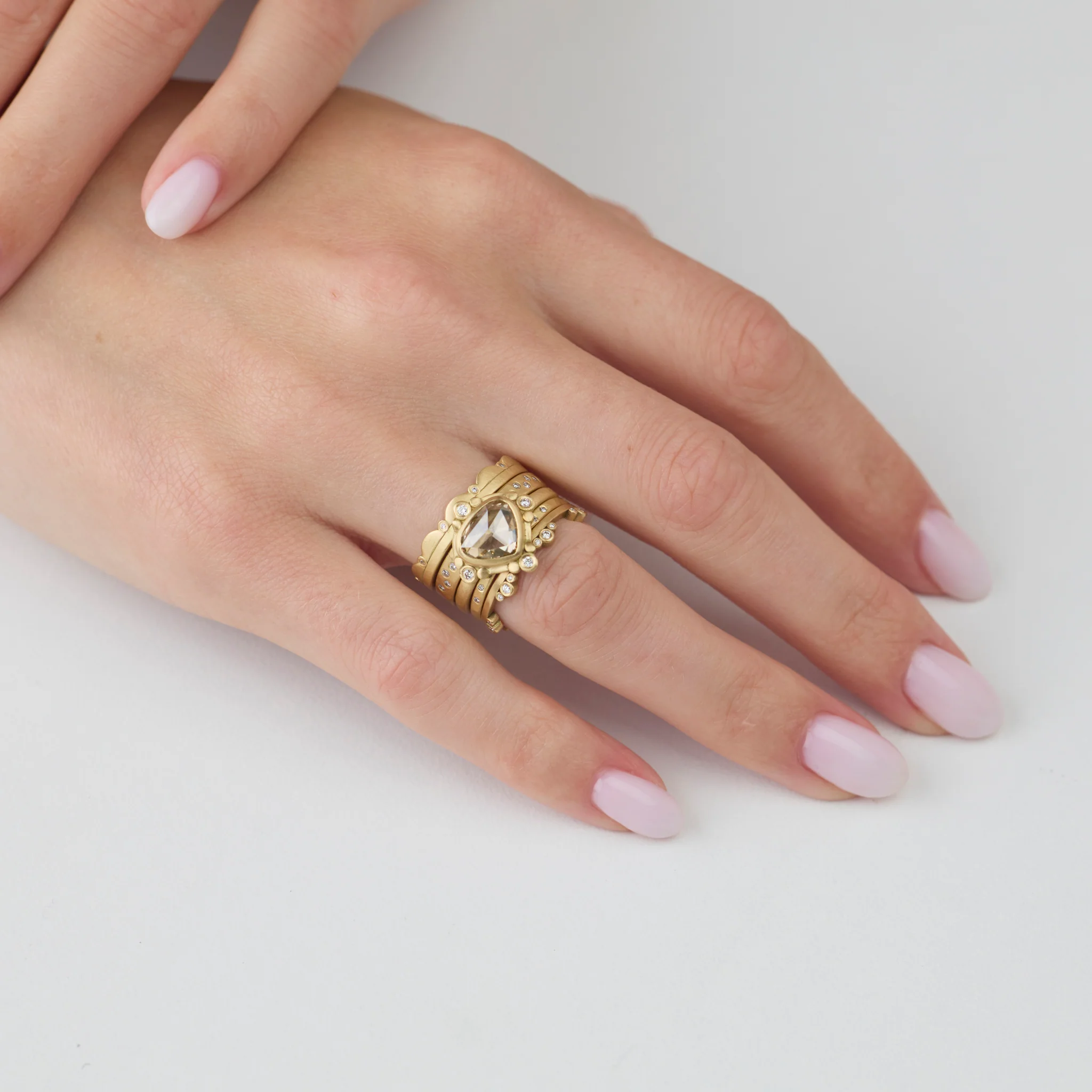 Champagne Diamond Teardrop Ring - Image 5