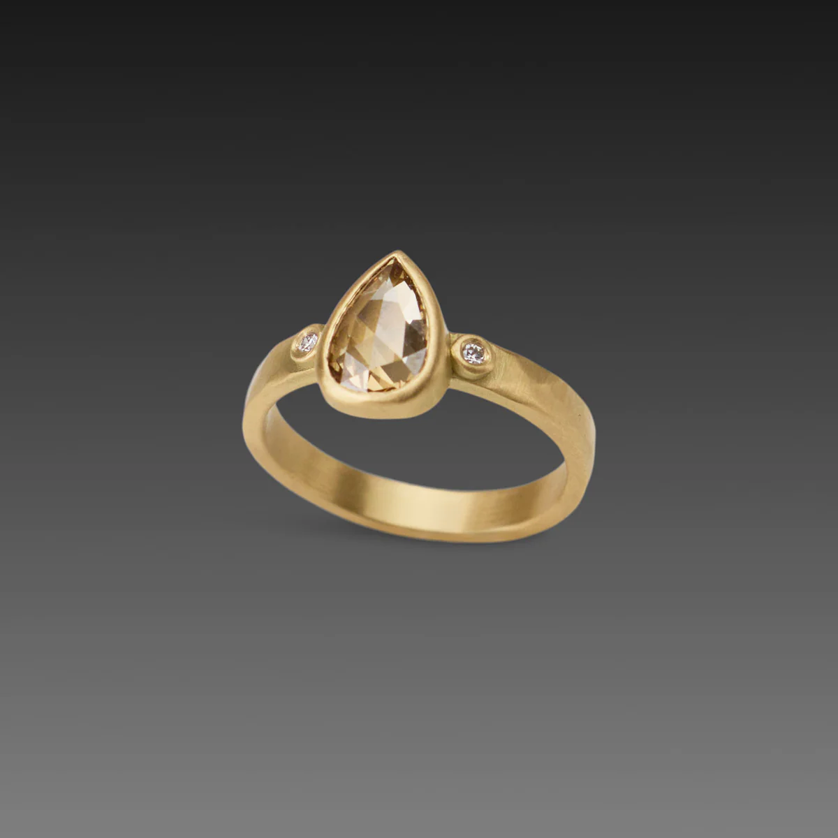 Champagne Diamond Teardrop Ring - Image 3