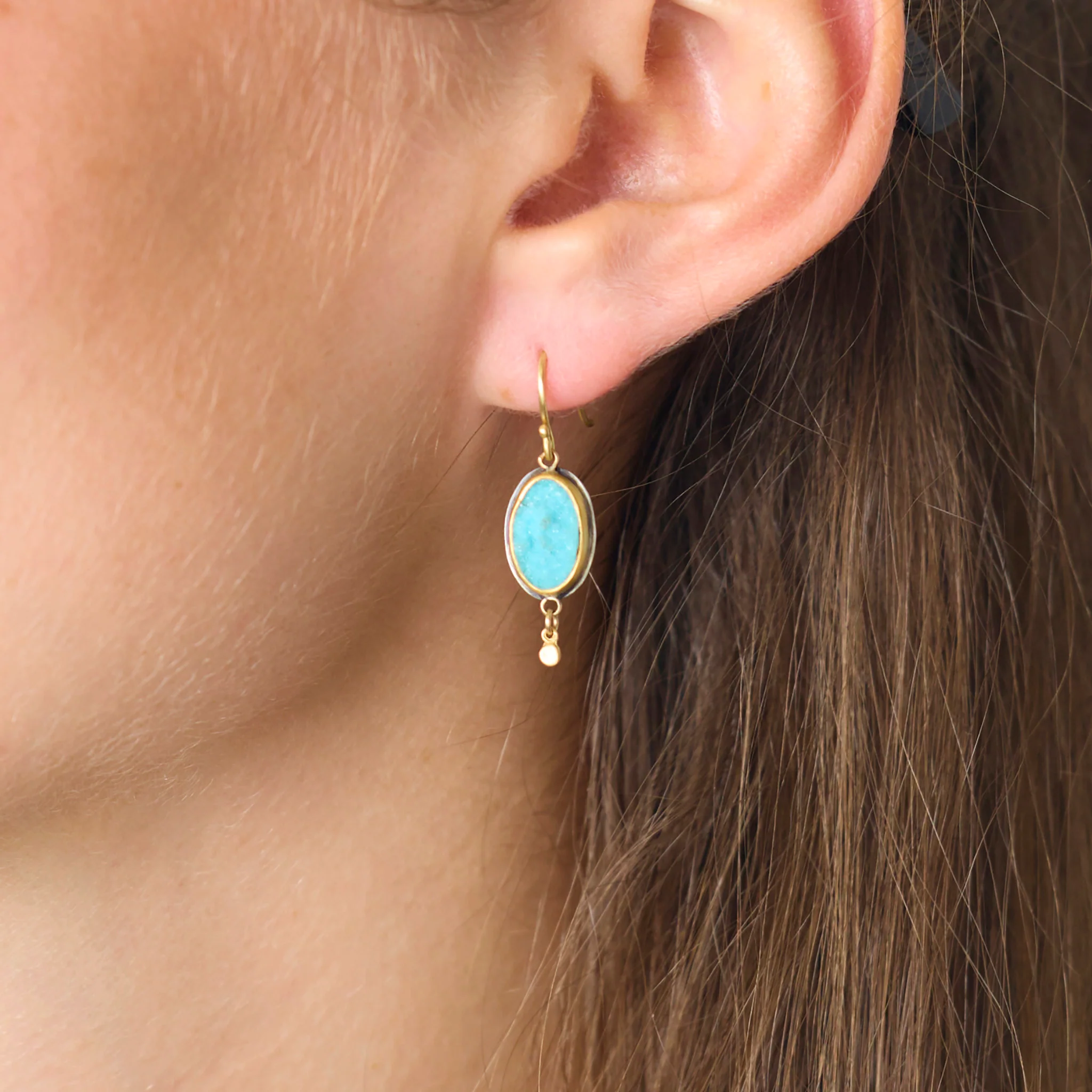 Chrysocolla Druzy Earrings - Image 2