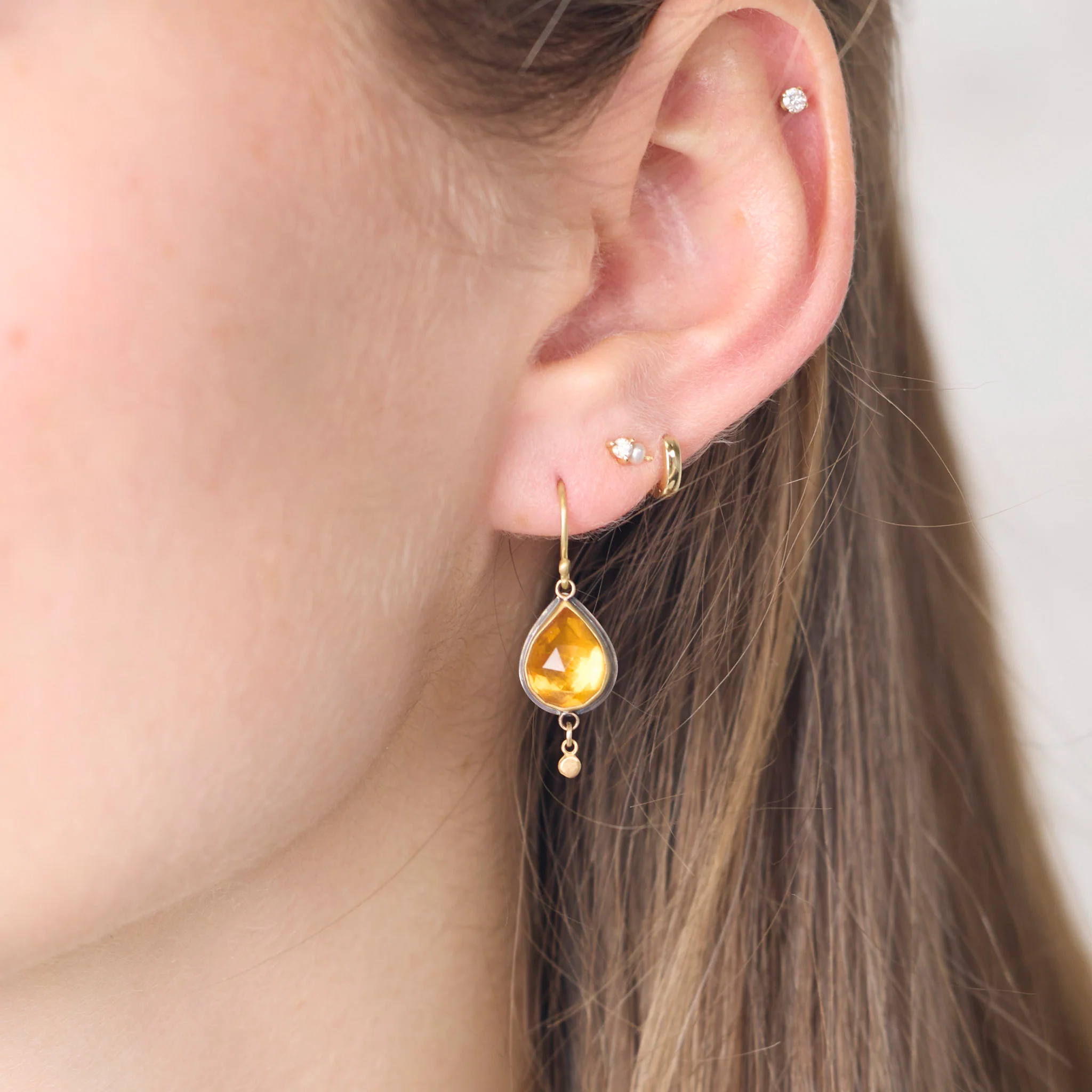 Citrine Teardrop Earrings - Image 2