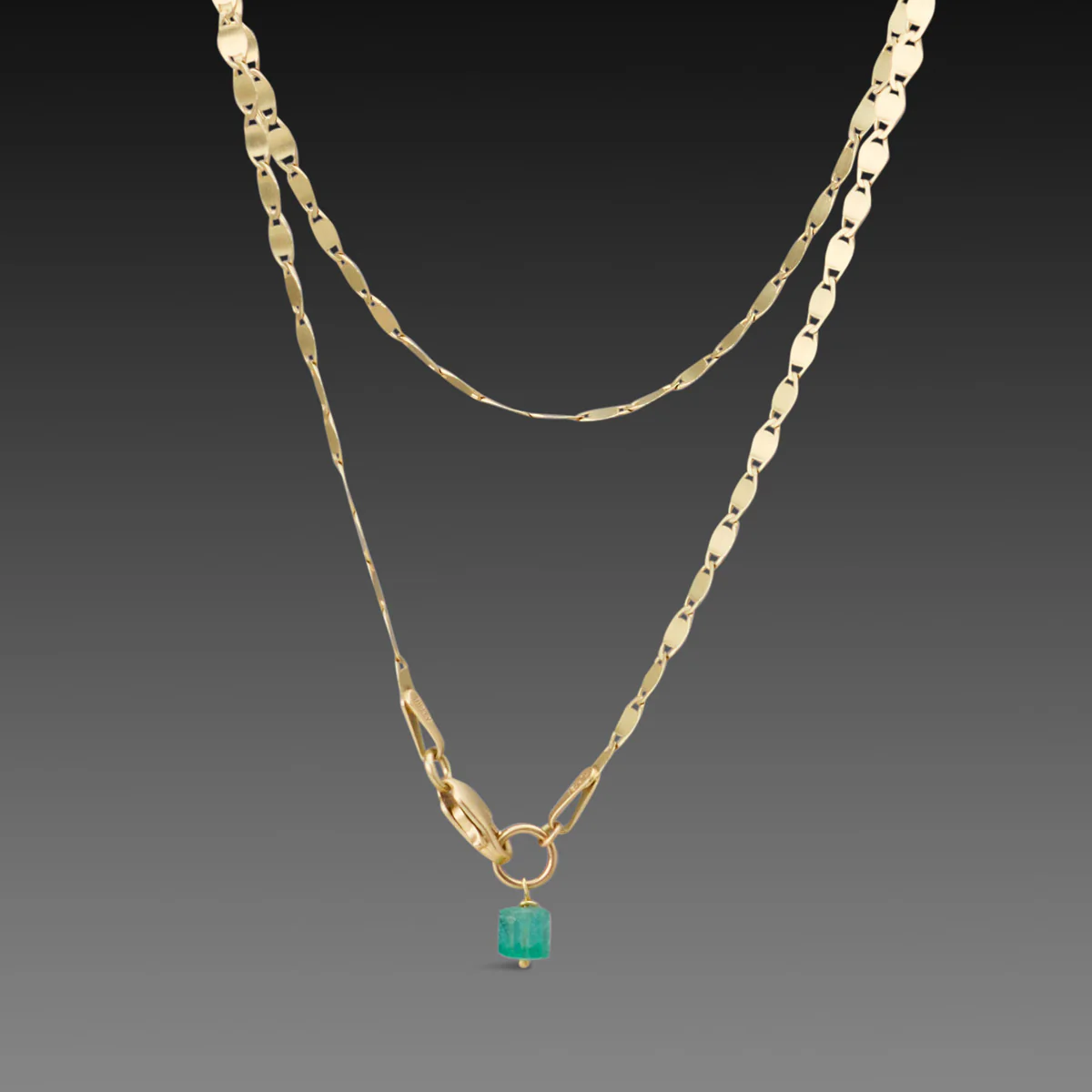 Delicate Gold Flat Chain Necklace - Image 3
