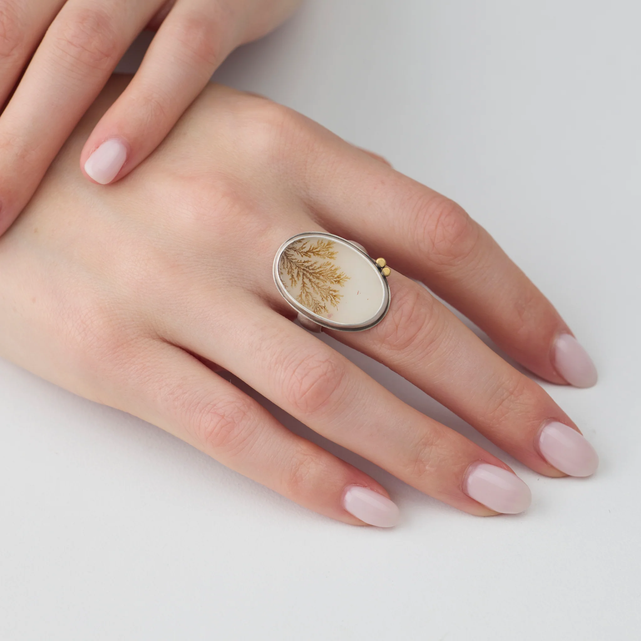 Dendritic Agate Statement Ring - Image 2