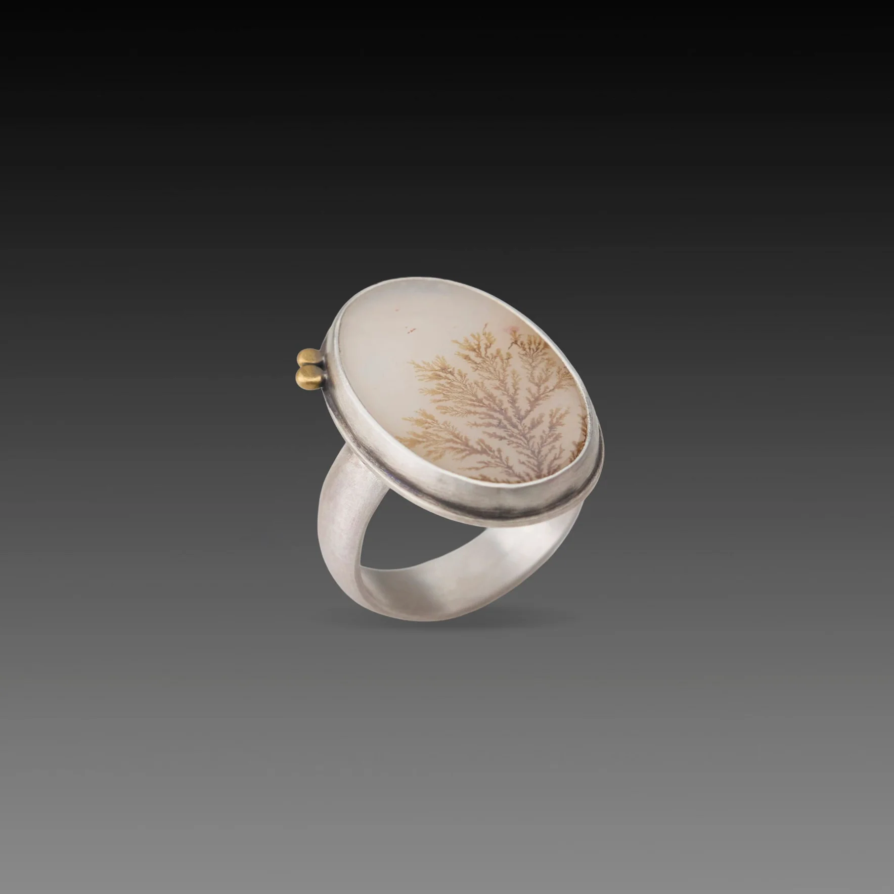 Dendritic Agate Statement Ring - Image 3