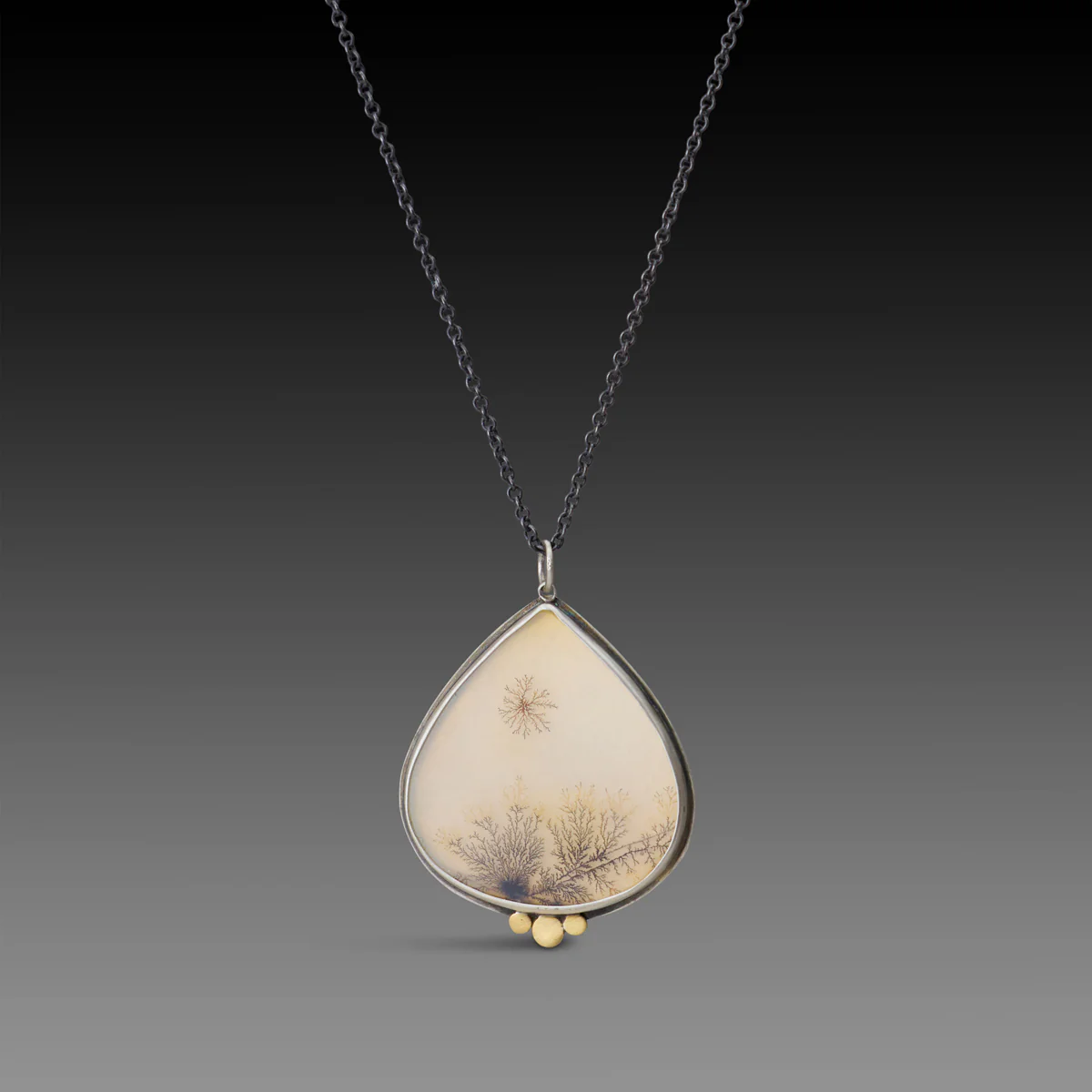 Dendritic Agate Teardrop Necklace
