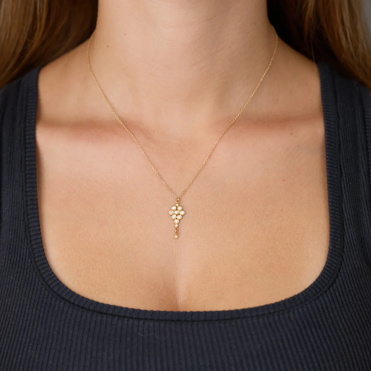 Diamond Cluster Necklace - Image 2