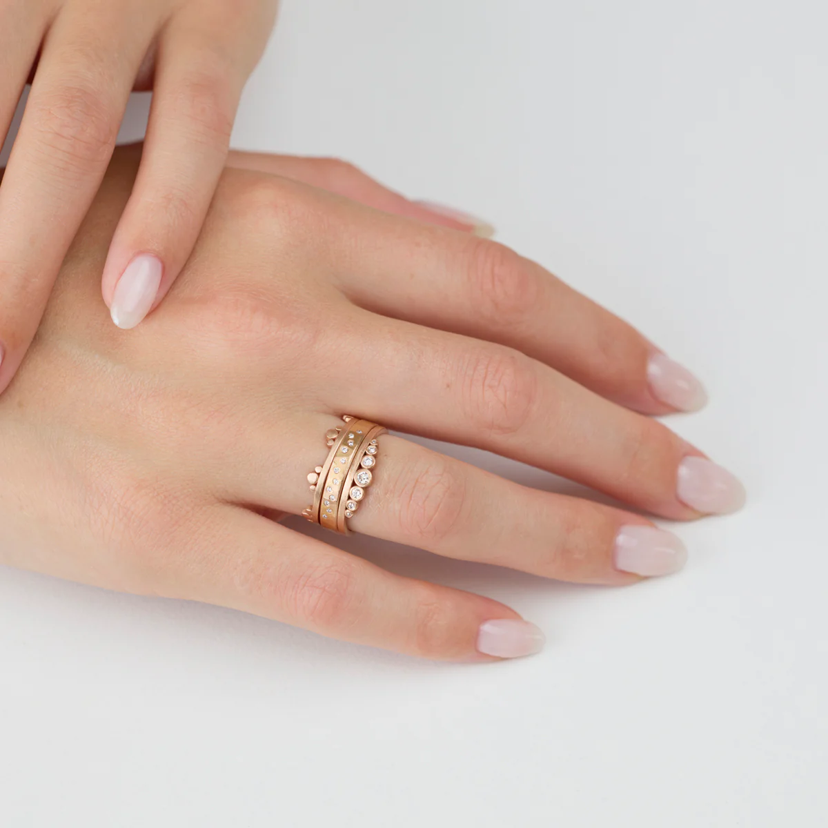 Diamond Sprinkle Band in Rose Gold - Image 4
