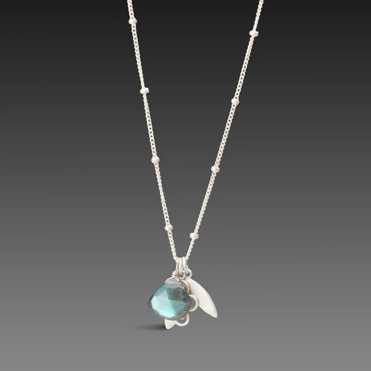 Double Charm Necklace with Labradorite - Image 3