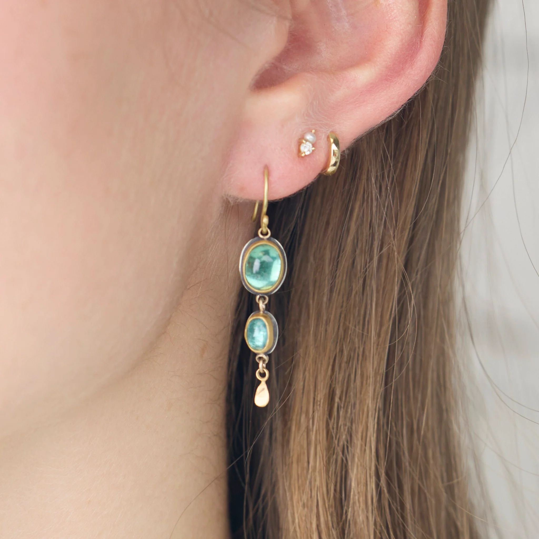 Double Drop Tourmaline Earrings - Image 2