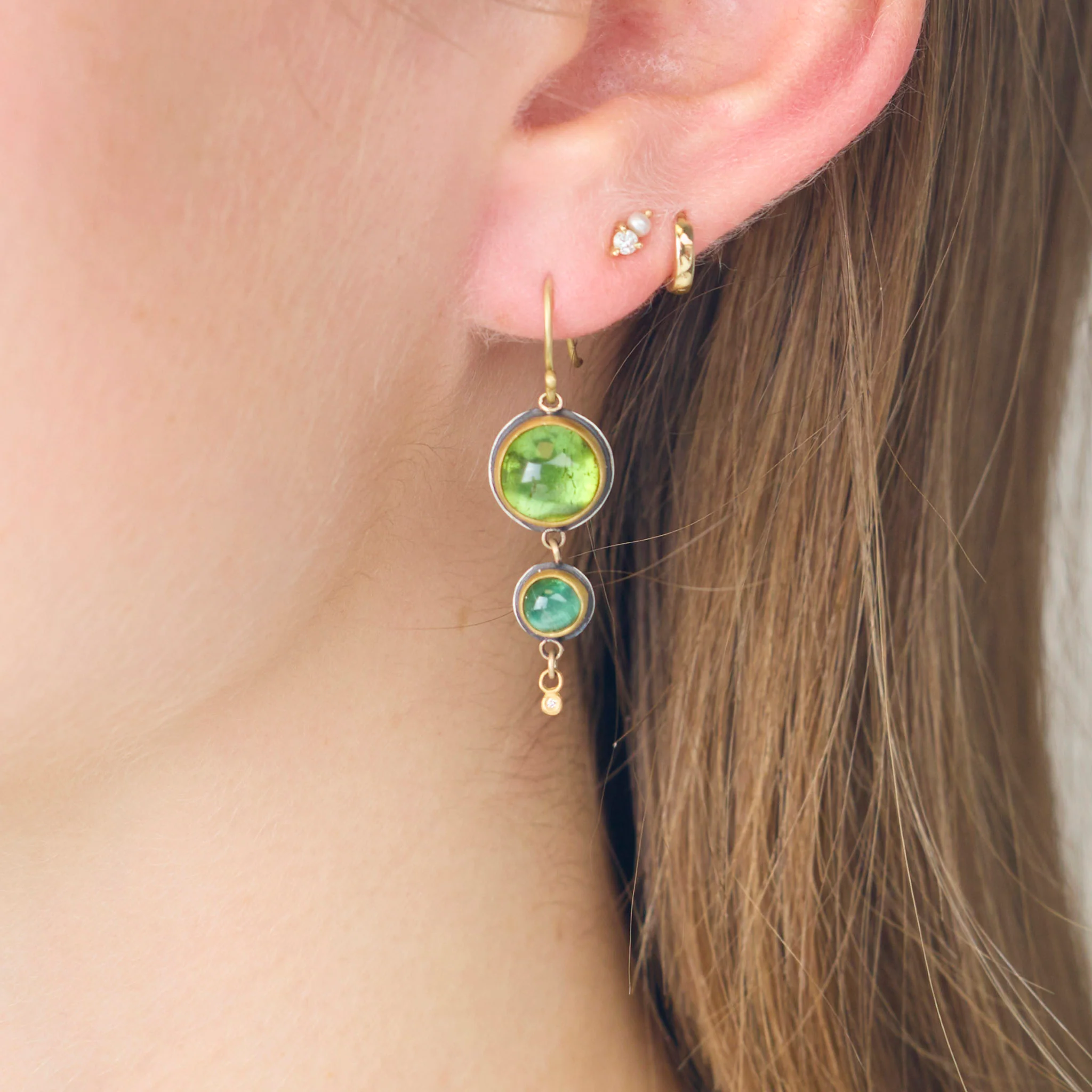 Double Drop Tourmaline Earrings - Image 2
