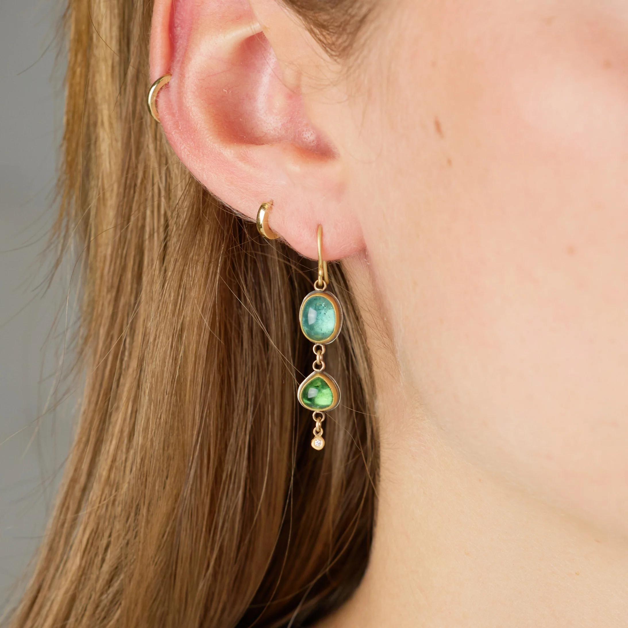 Double Drop Tourmaline Earrings - Image 2