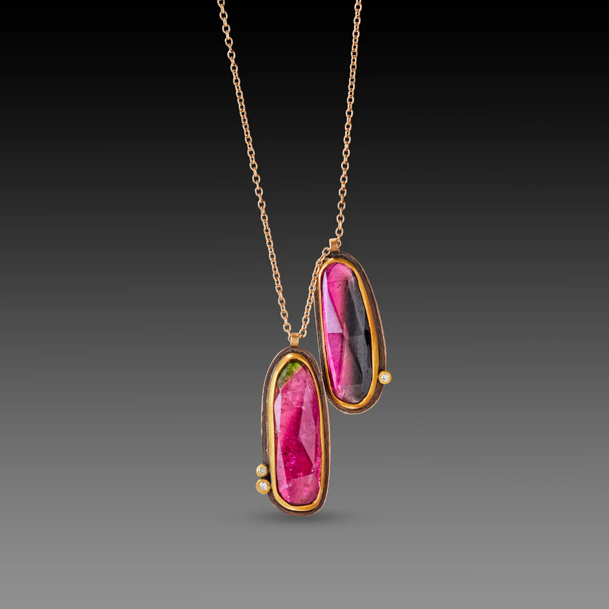 Double Watermelon Tourmaline Necklace - Image 2
