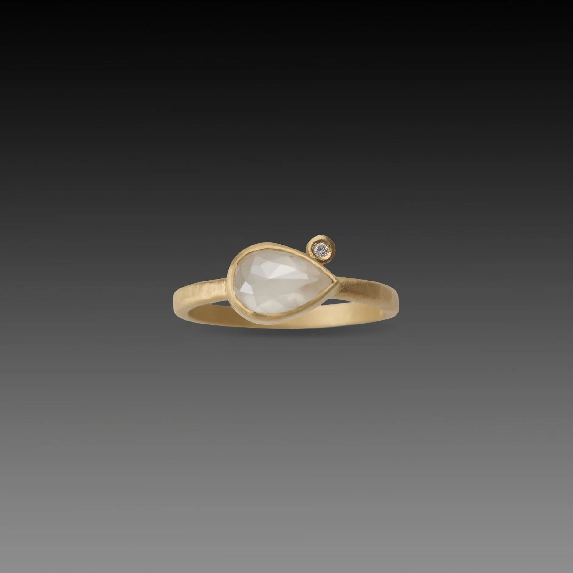 East West Gray Diamond Ring