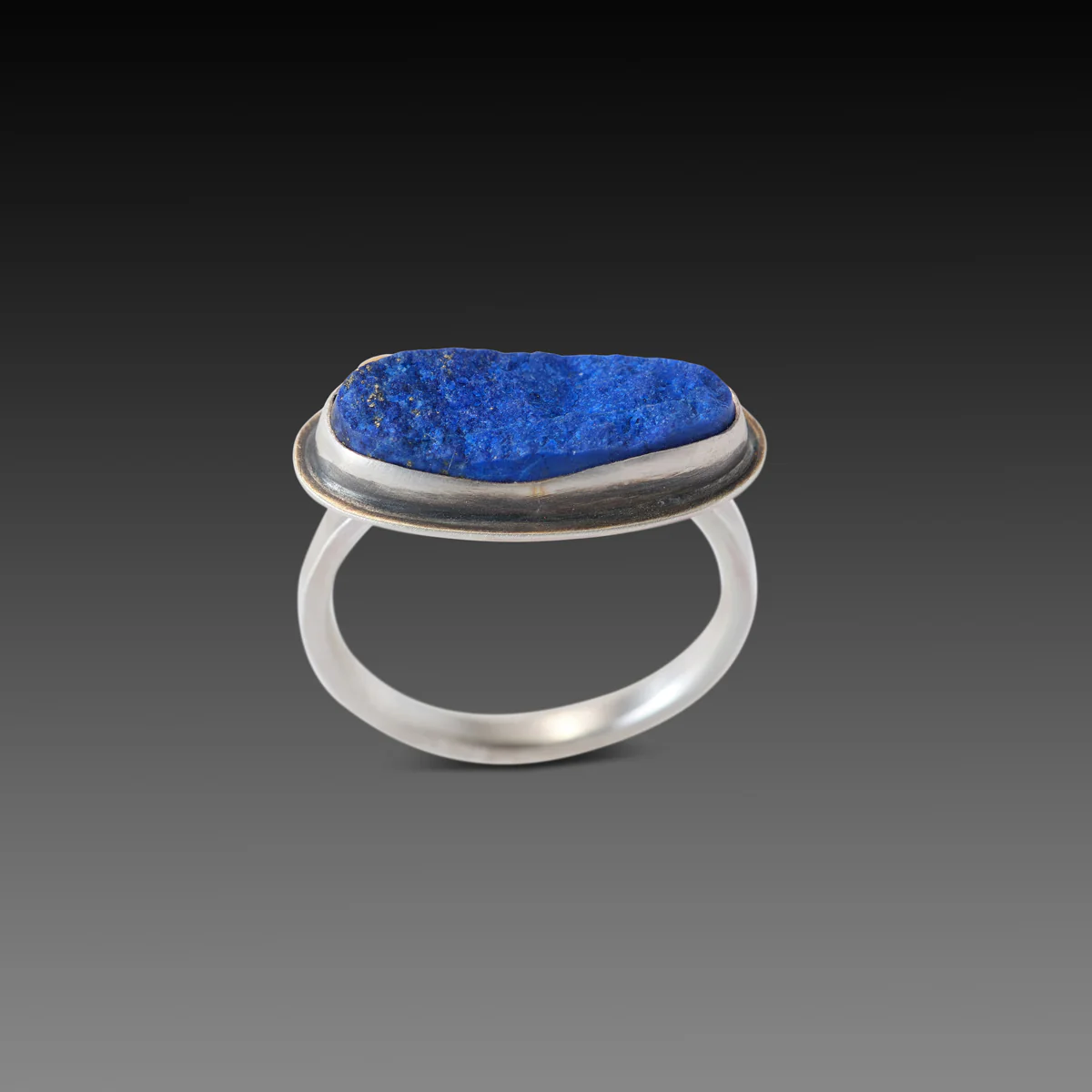 Elliptical Lapis Surface Ring - Image 4