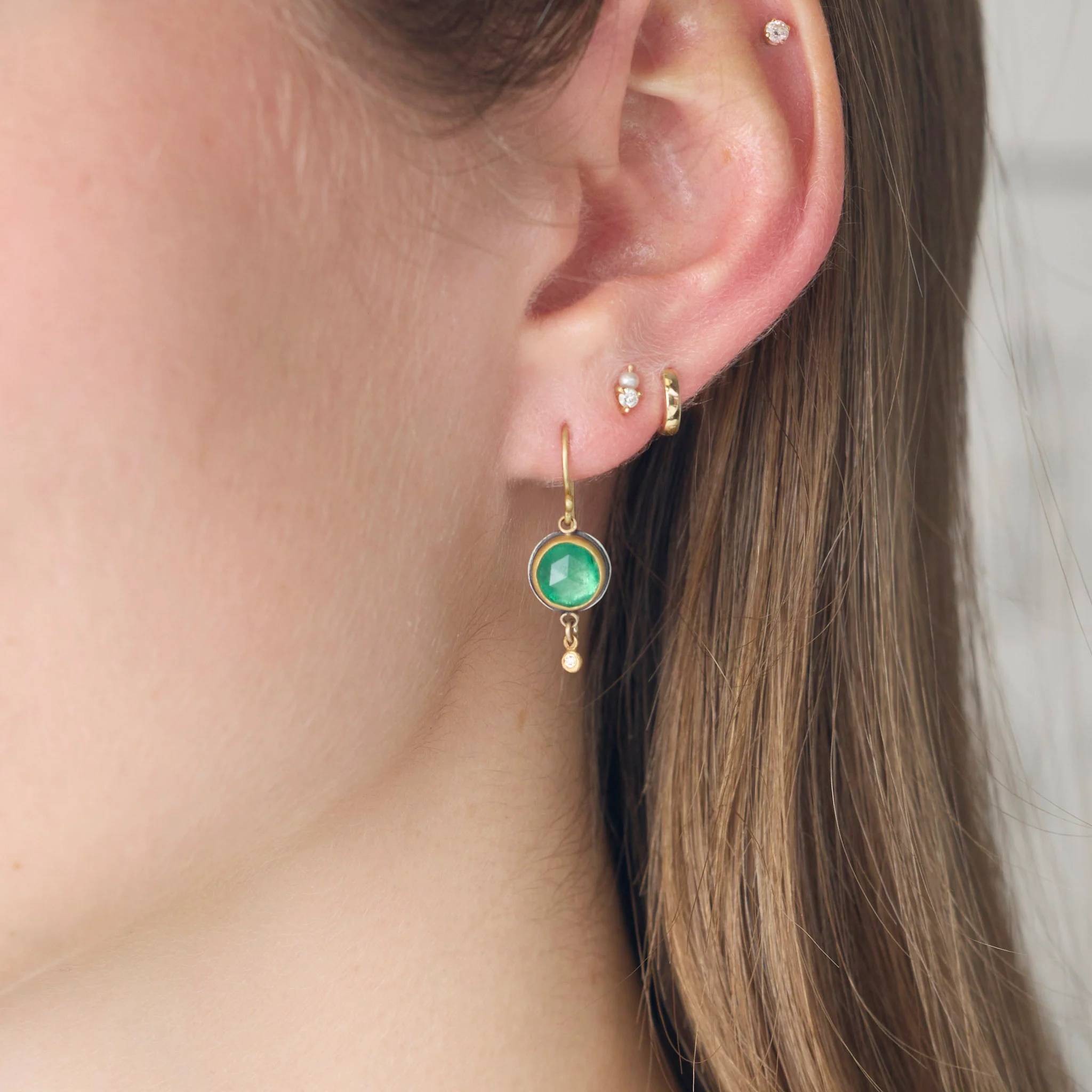 Emerald Drop Earrings - Image 2