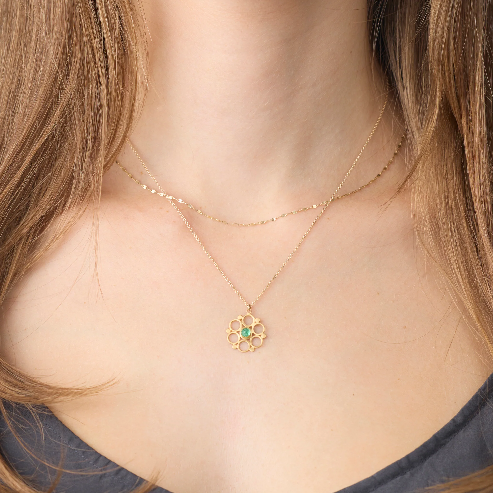 Emerald Mandala Necklace - Image 2
