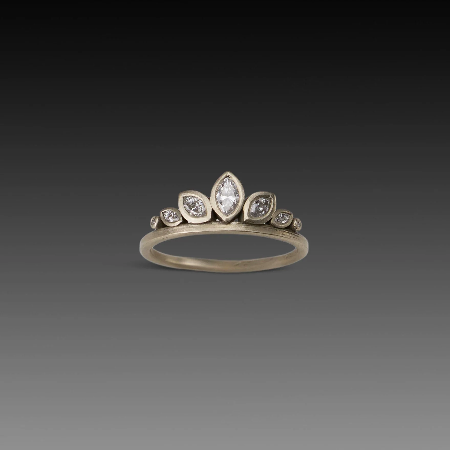 Full Lotus Diamond Band in White Gold