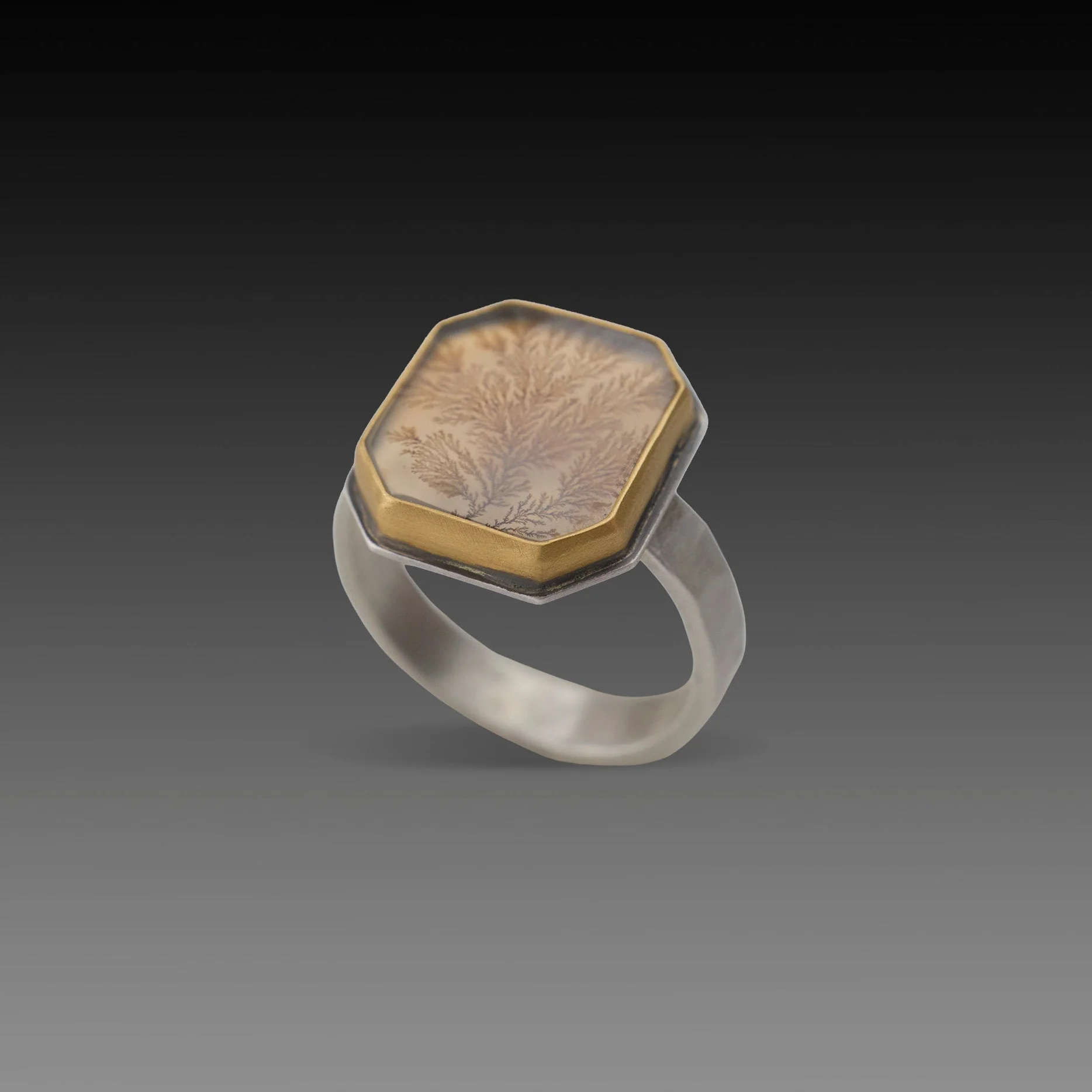 Geometric Dendritic Agate Ring - Image 3