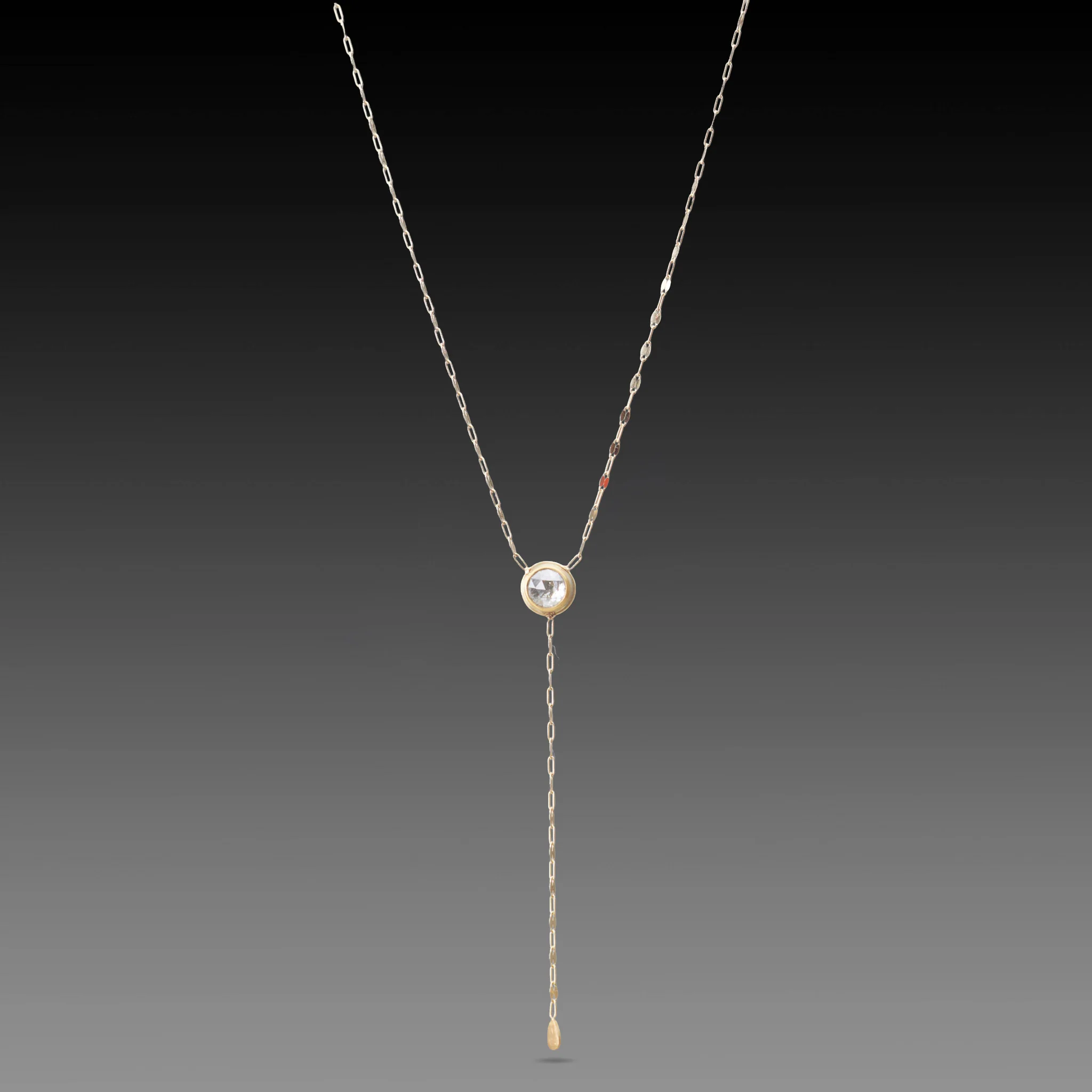 Gray Diamond Drop Necklace