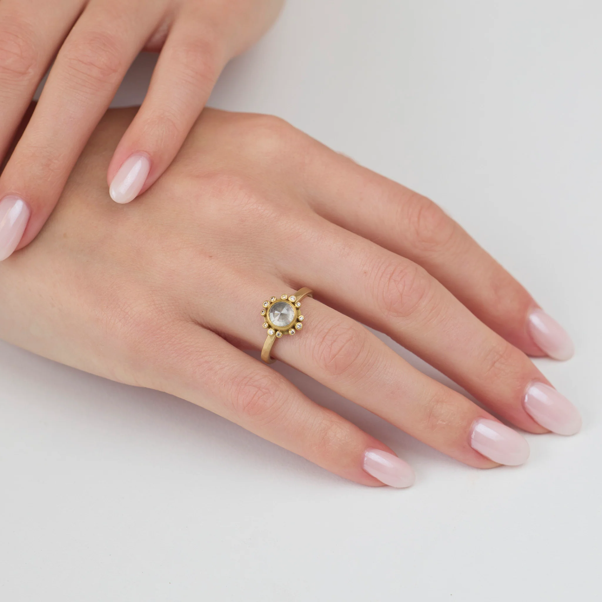 Gray Diamond Halo Ring - Image 2