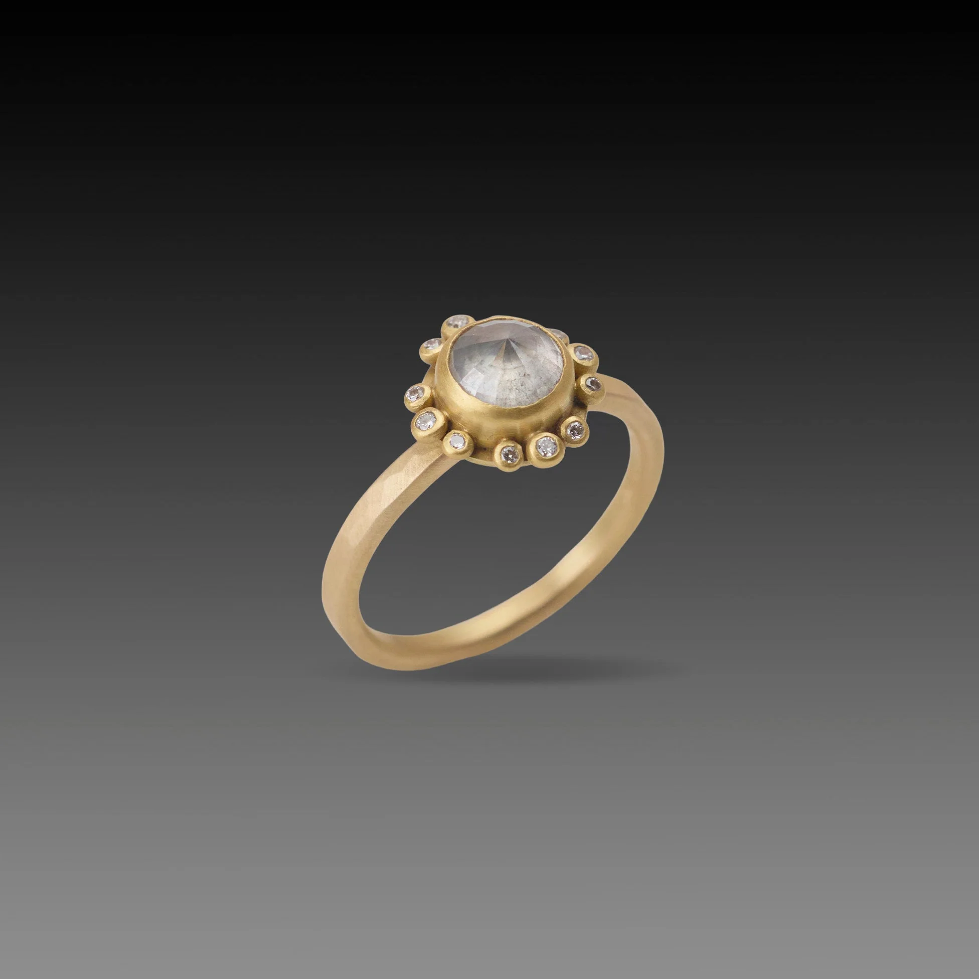 Gray Diamond Halo Ring - Image 3