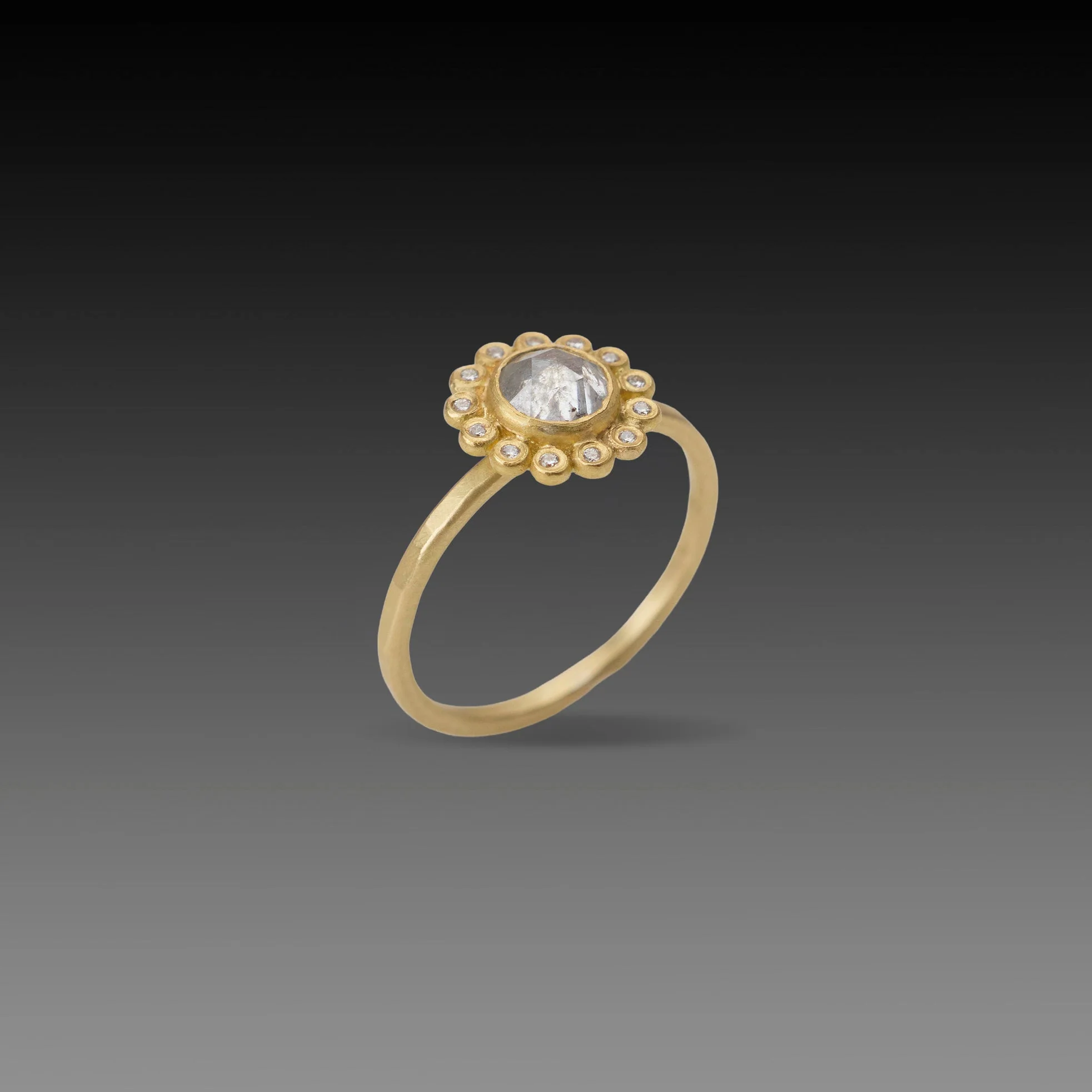 Gray Diamond Sunflower Ring - Image 3