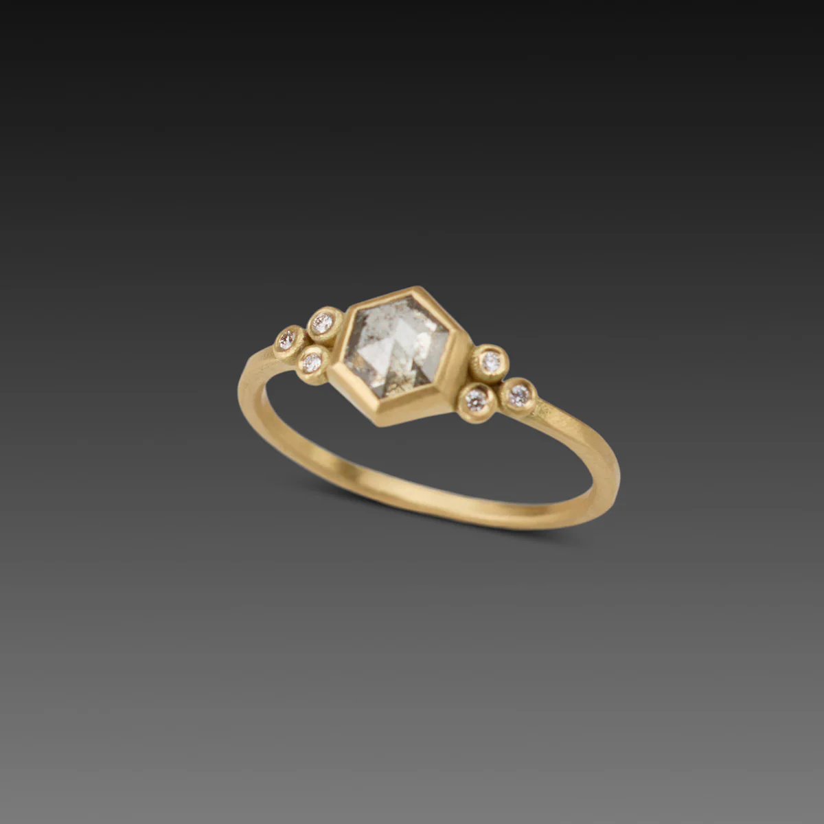 Gray Hexagon Diamond Ring - Image 3