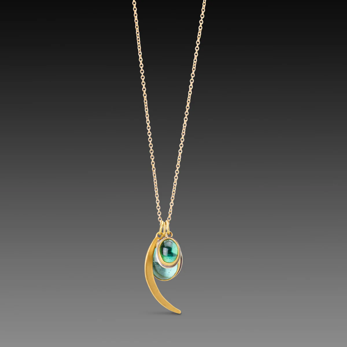 Green Tourmaline Charm Necklace - Image 3
