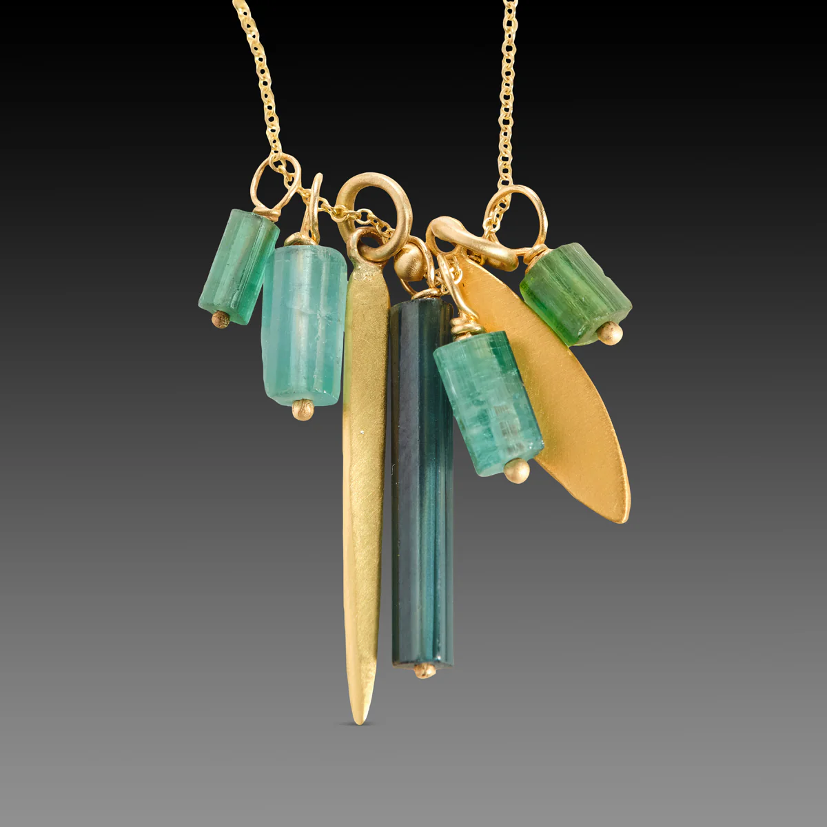 Green Tourmaline Crystal Charm Necklace - Image 3