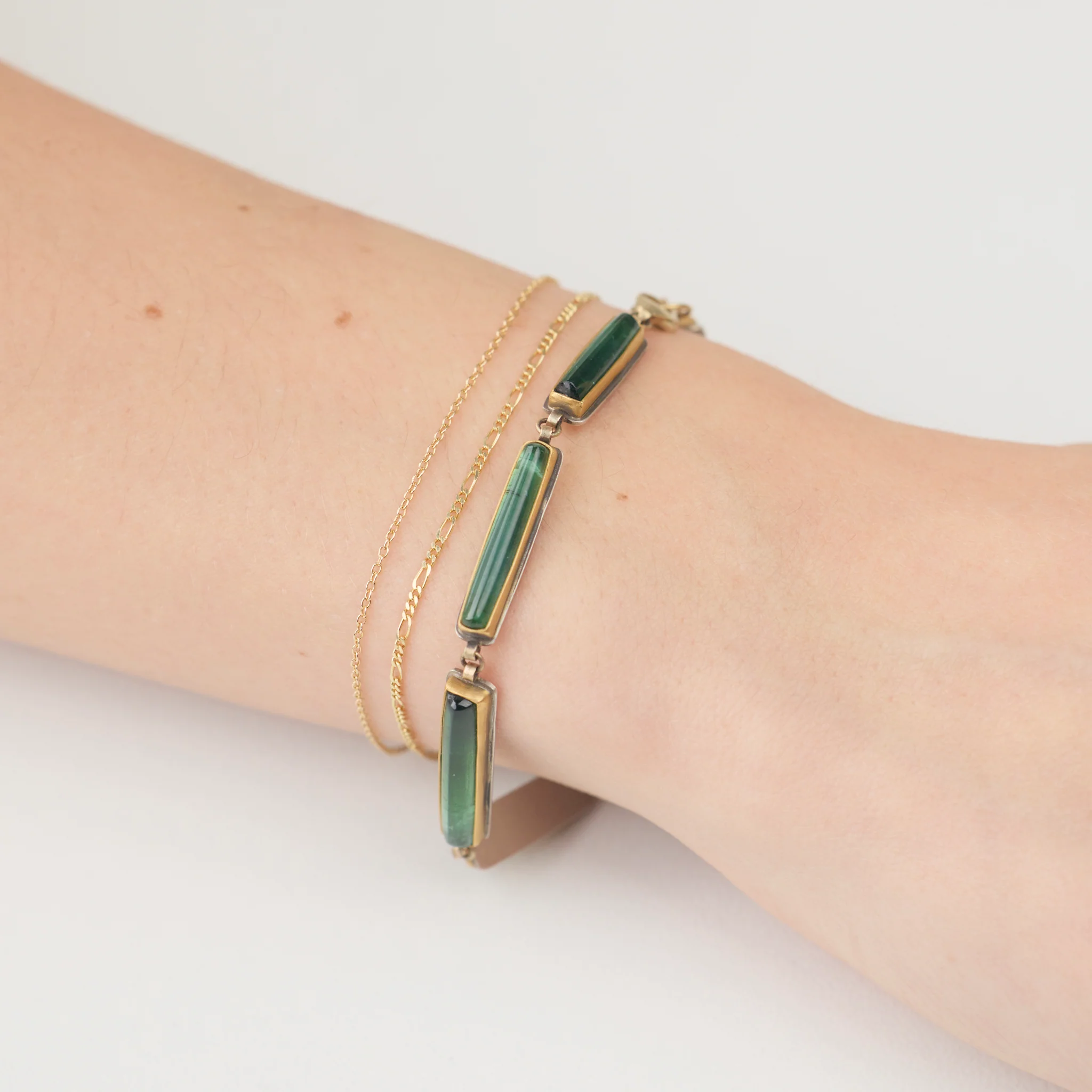 Green Tourmaline Linked Bracelet - Image 2