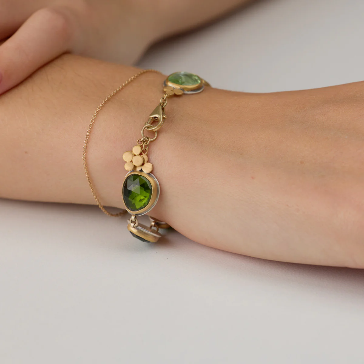 Green Tourmaline Ombre Bracelet - Image 4