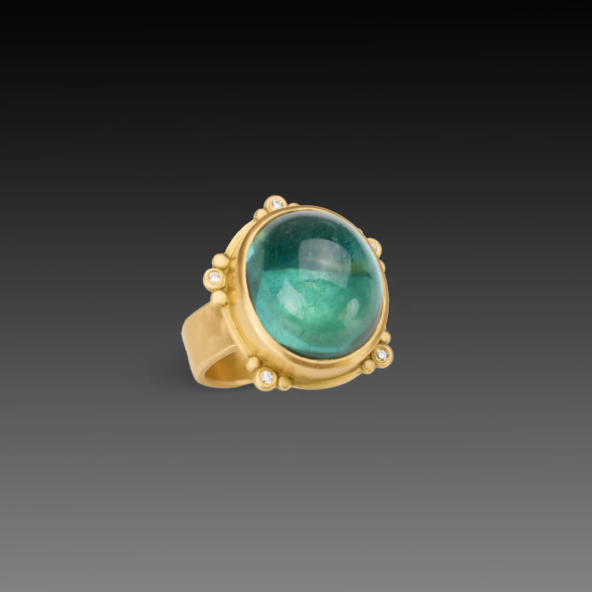 Blue - Green Tourmaline Statement Ring - Image 3
