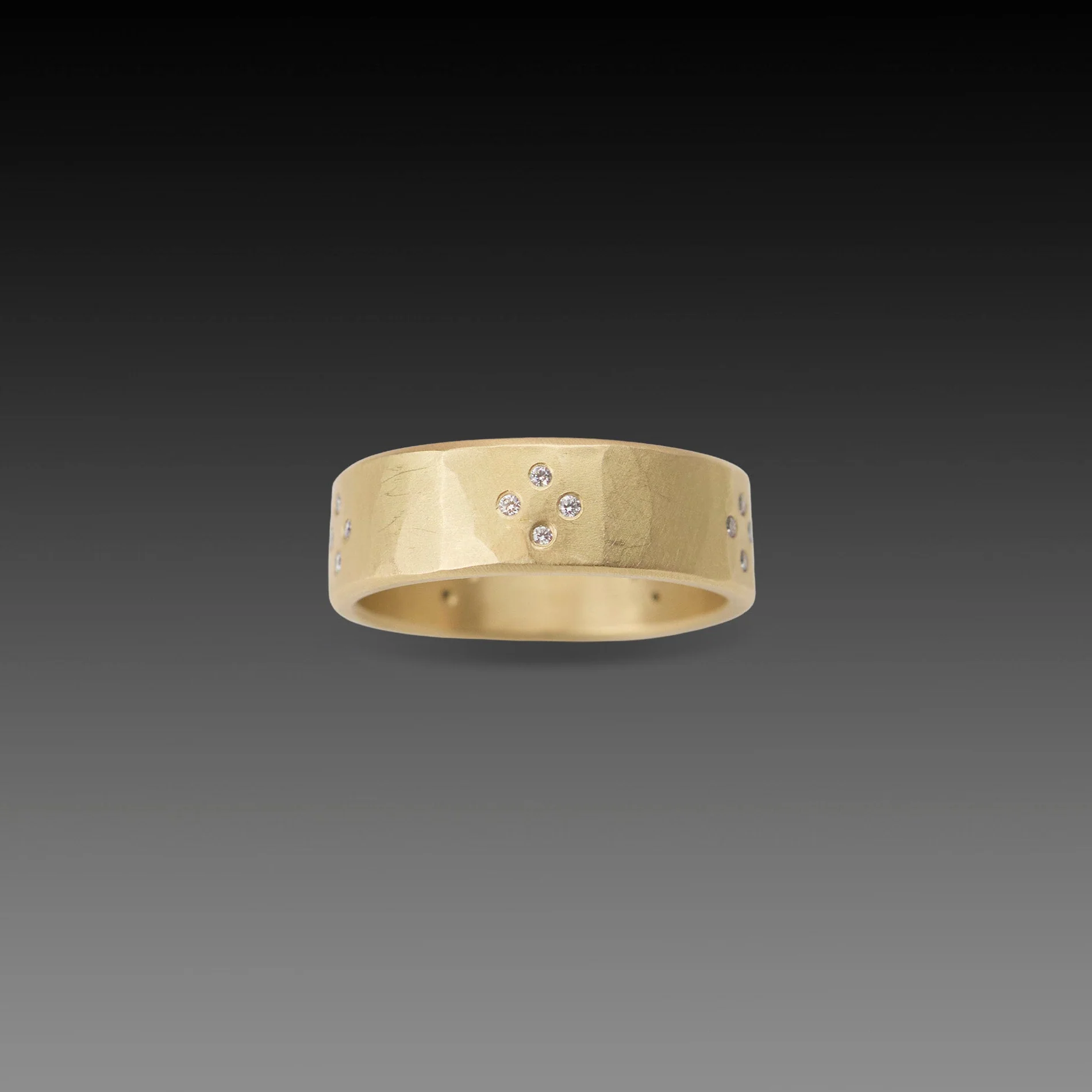 Hammered Cluster Band with Diamonds